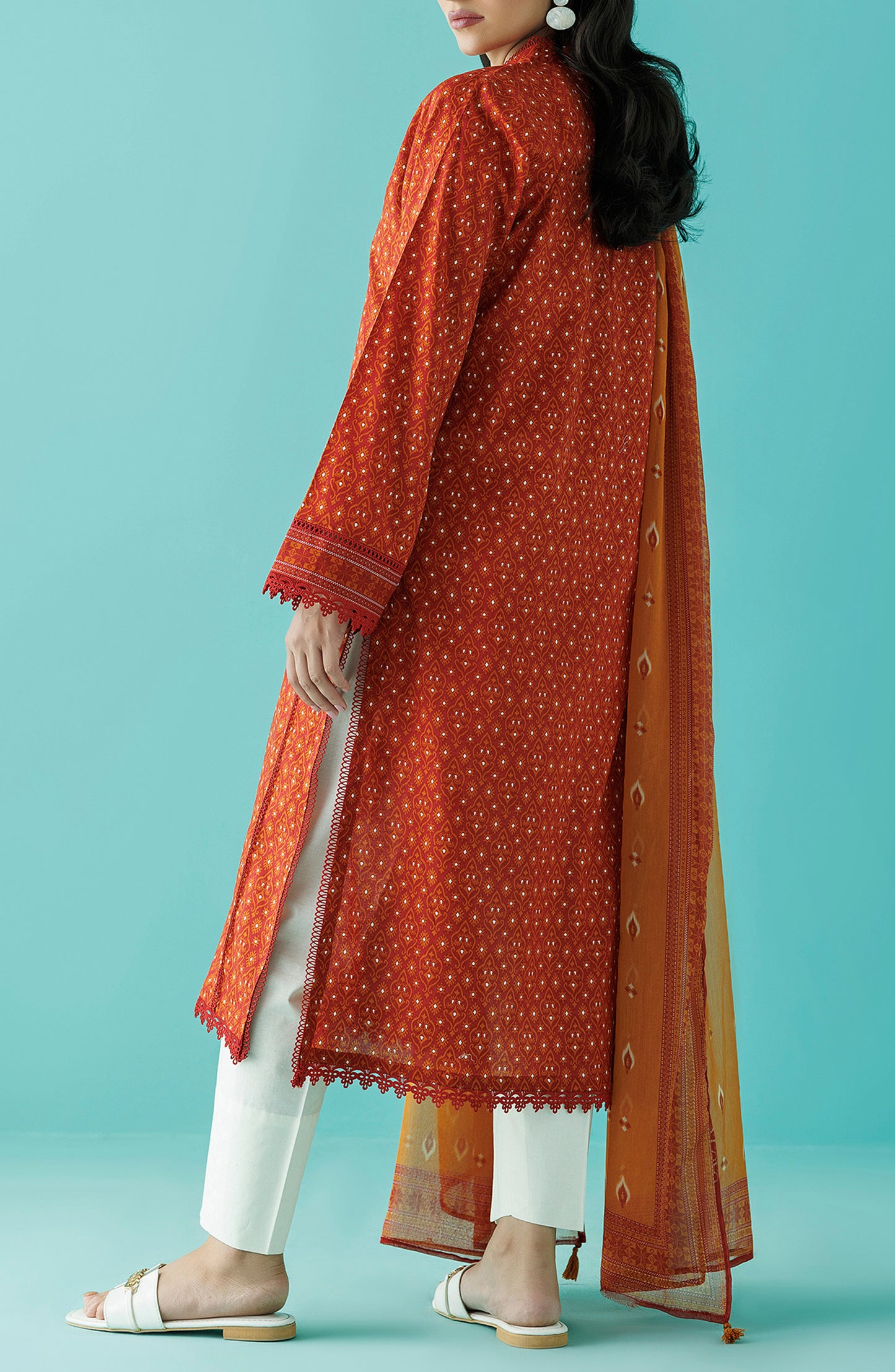 Stitched 2 Piece Premium Solid Casual Lawn Shirt and Bimber Chiffon Dupatta (NRDS-24-019/S MAROON)