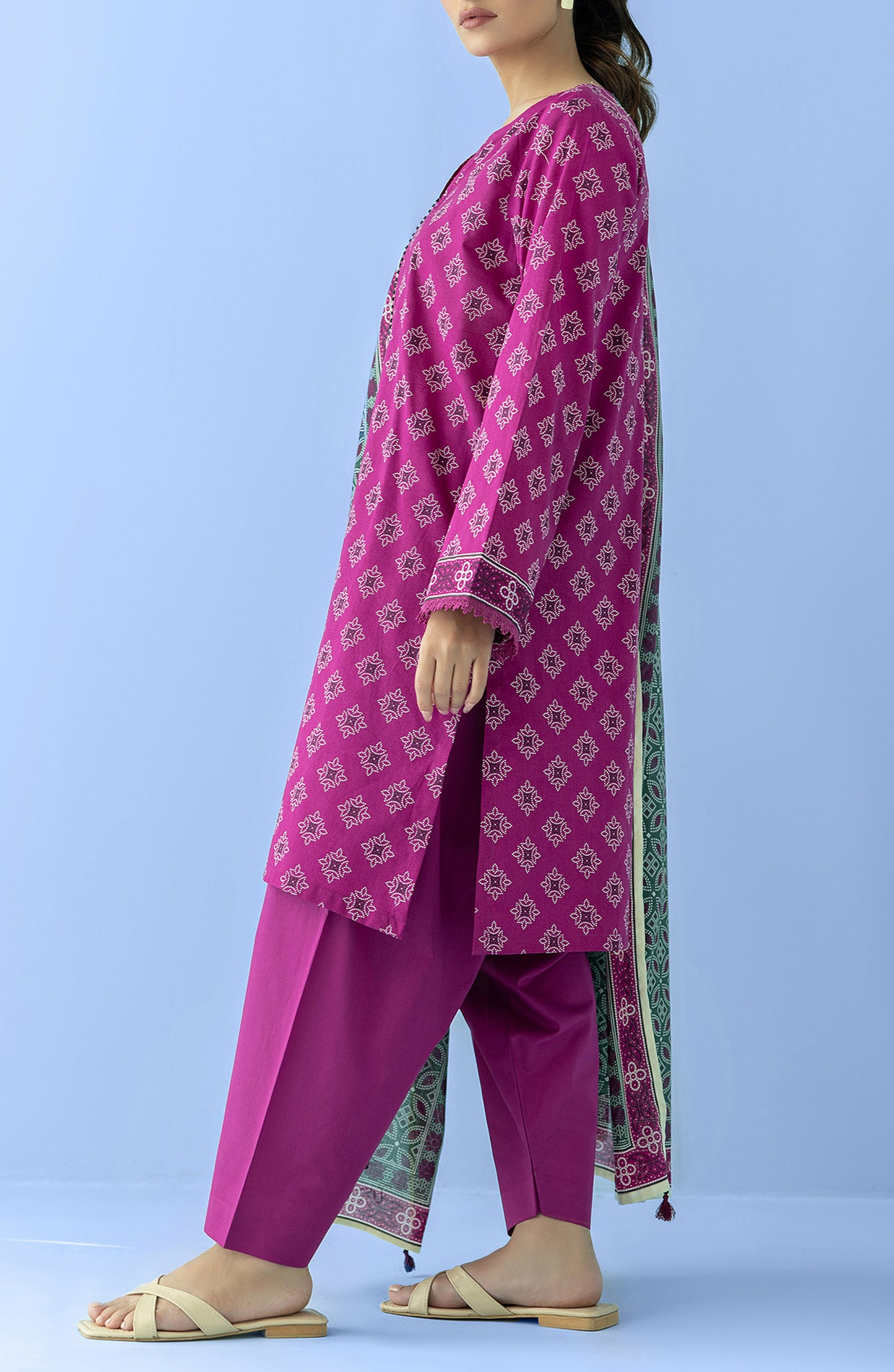 OTL-24-053/U PINK LAWN Women UNSTITCHED SHIRT DUPATTA PANTS