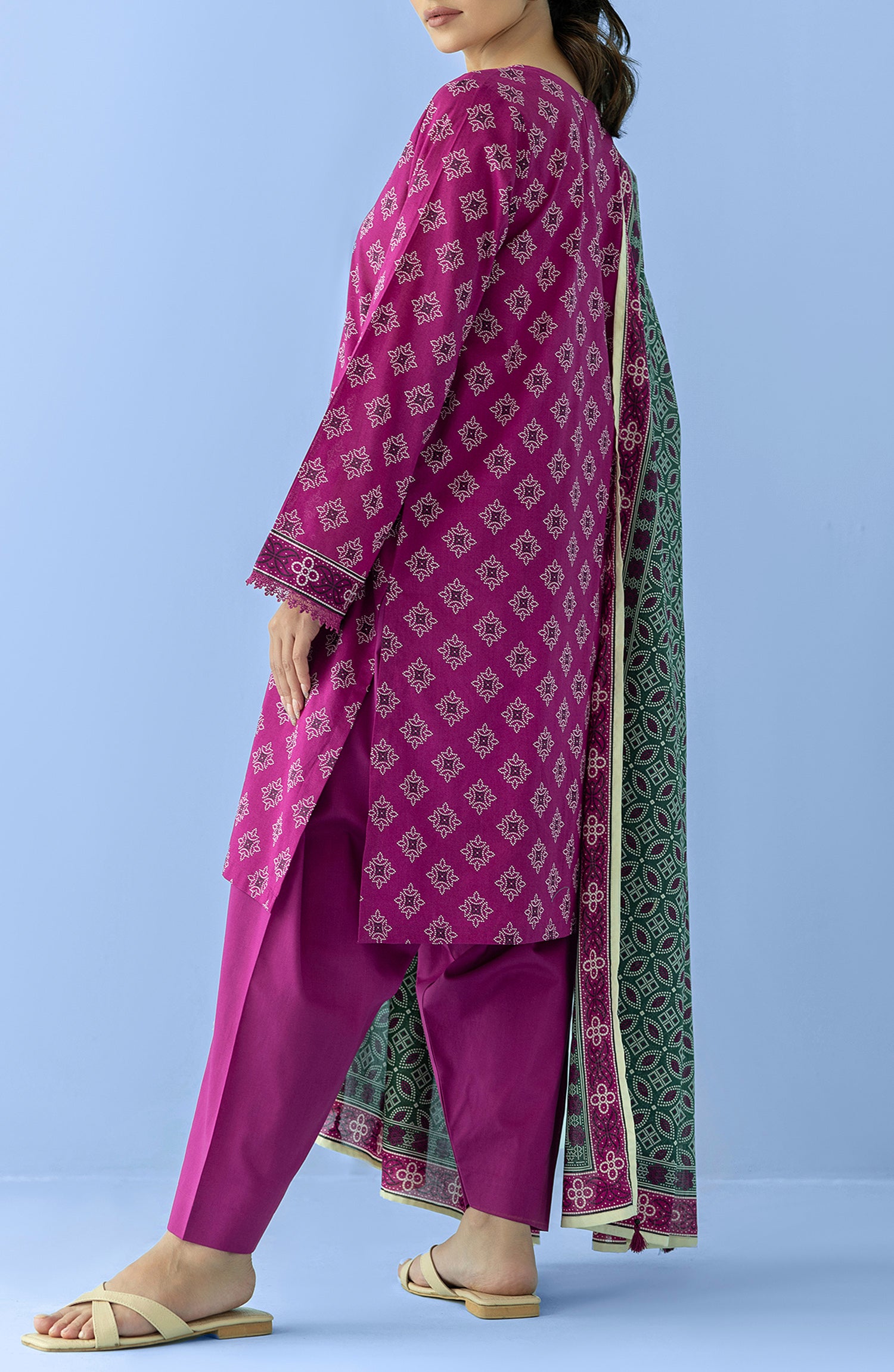 OTL-24-053/U PINK LAWN Women UNSTITCHED SHIRT DUPATTA PANTS