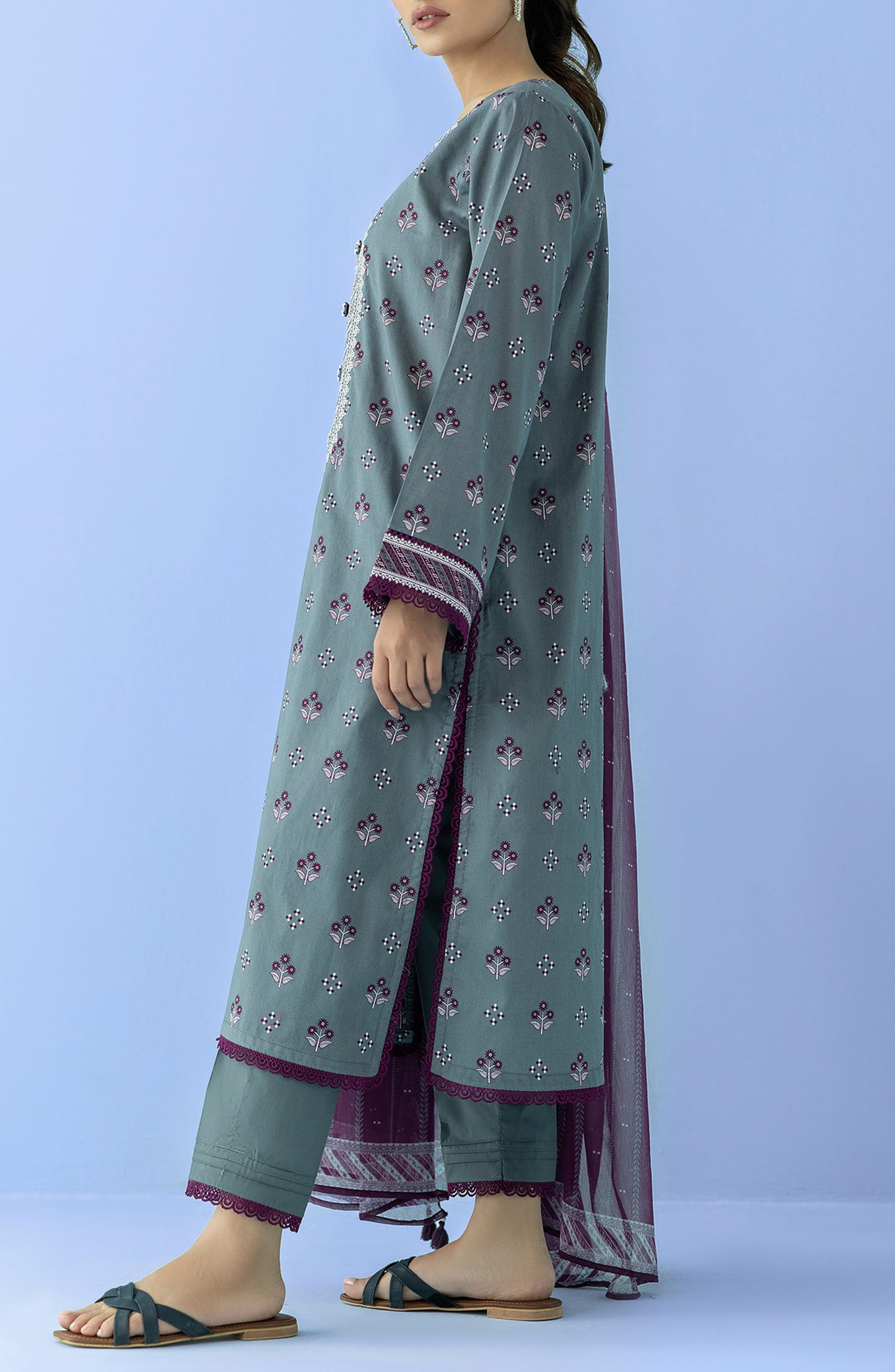 OTL-24-226/S GREY LAWN Women READY TO WEAR SHIRT DUPATTA PANTS