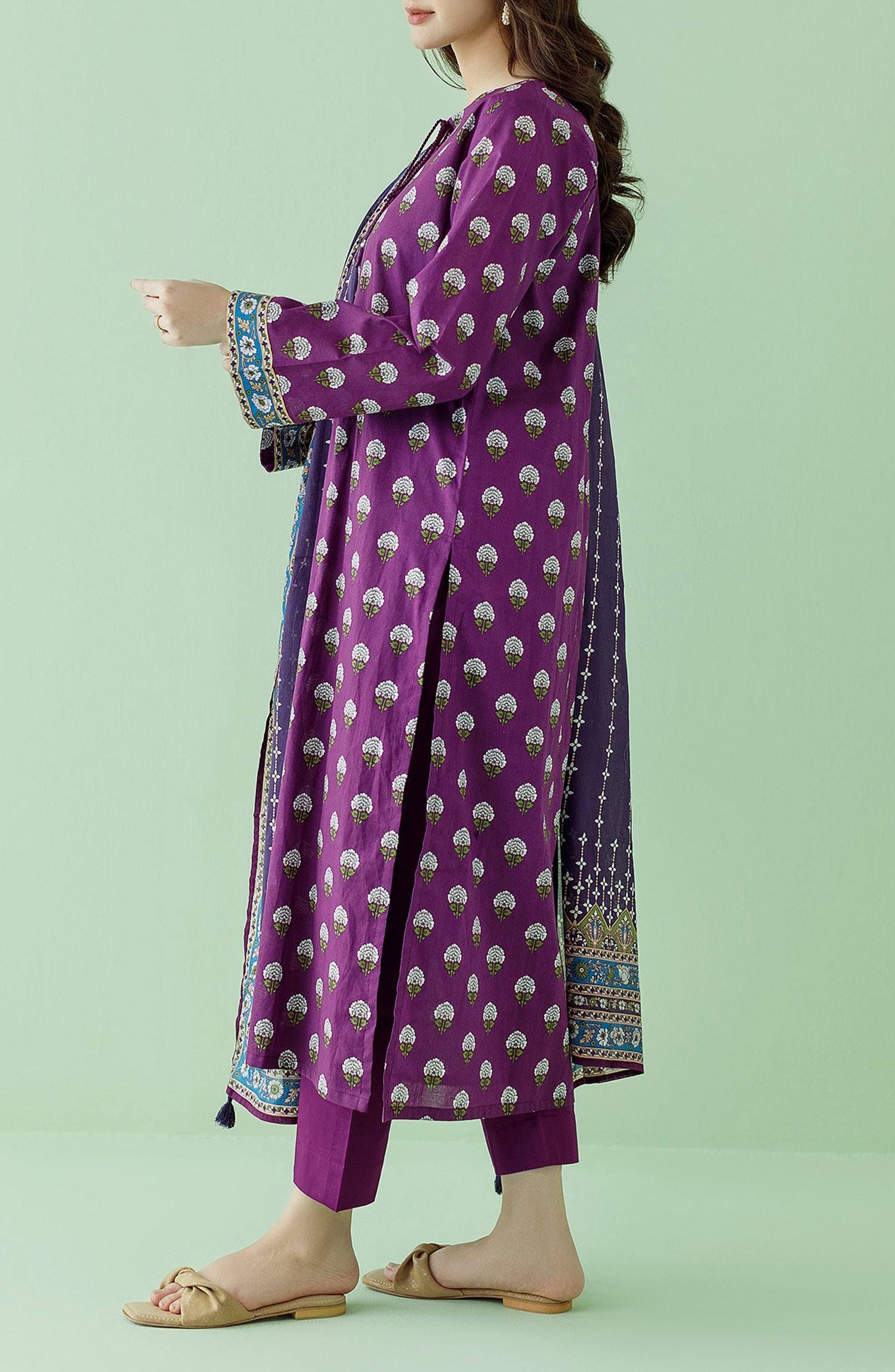 OTL-23-359/U PURPLE LAWN Women UNSTITCHED SHIRT DUPATTA PANTS