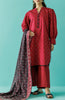 Stitched 3 Piece Printed Lawn Shirt , Cambric Pant and Lawn Dupatta (OTL-24-054/S RED)