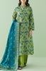 Stitched 3 Piece Printed Lawn Shirt , Cambric Pant and Lawn Dupatta (OTL-23-364/S GREEN)