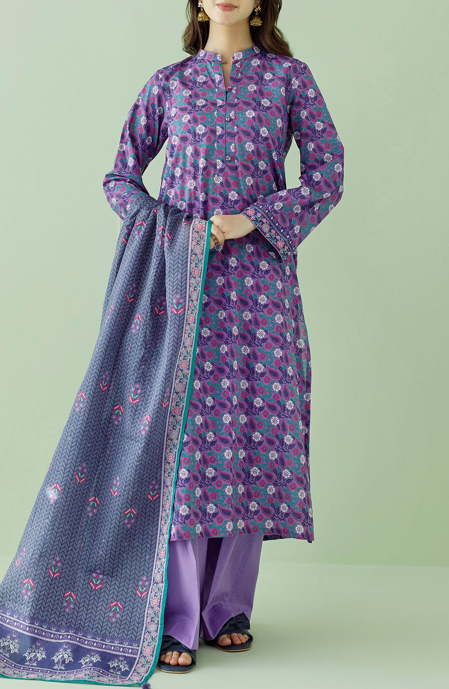 OTL-23-354/U LILAC LAWN Women UNSTITCHED SHIRT DUPATTA PANTS