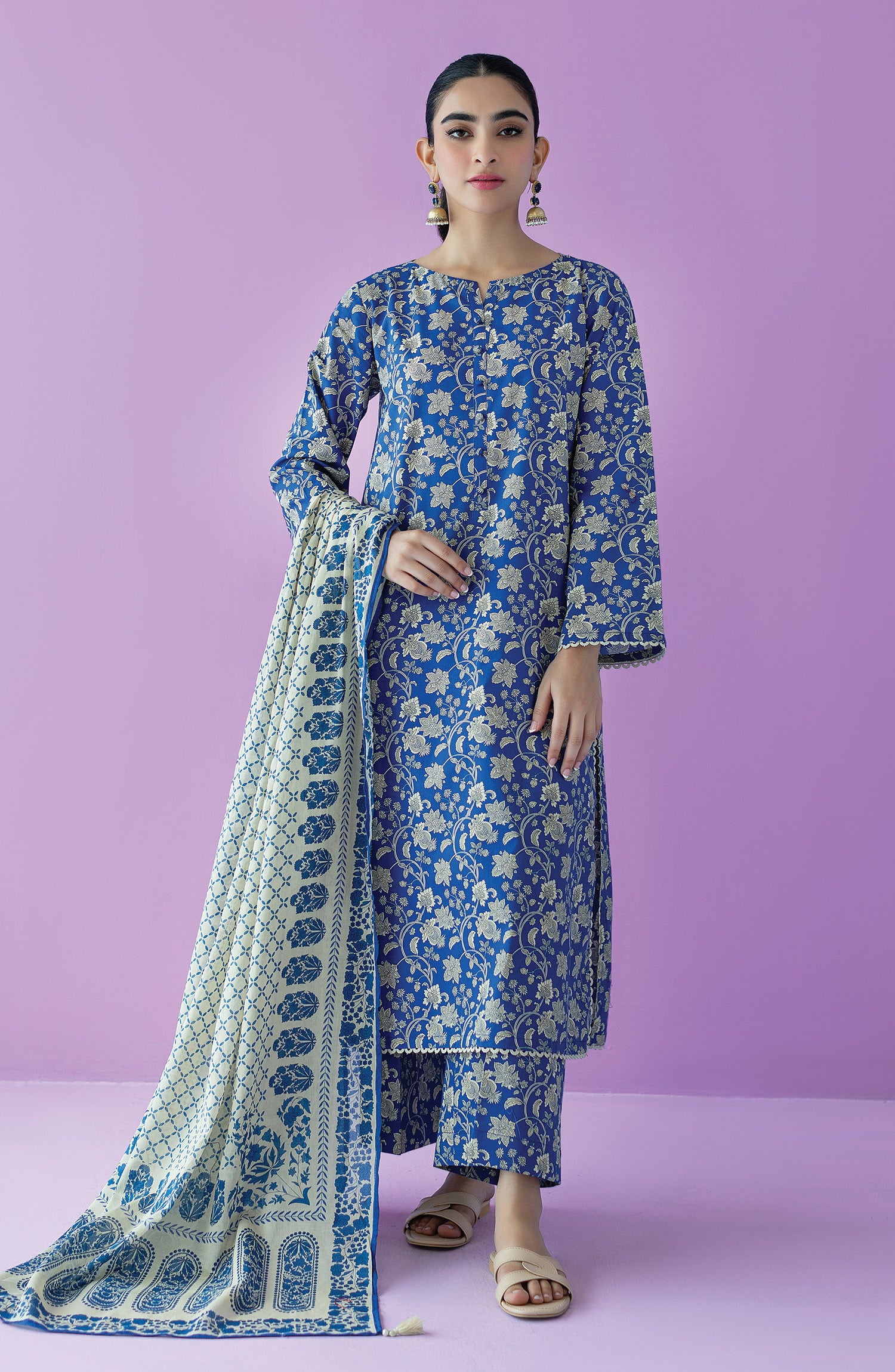 OTL-23-163/S BLUE LAWN  READY TO WEAR SHIRT DUPATTA PANTS