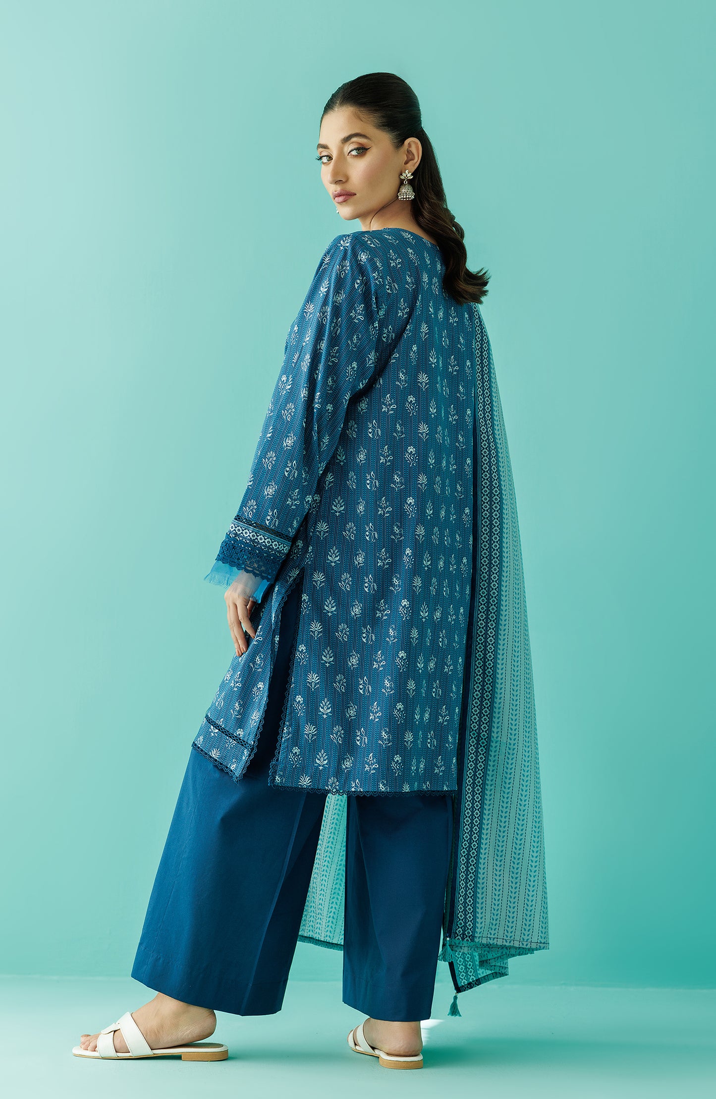 OTL-24-234/S BLUE LAWN Women READY TO WEAR SHIRT DUPATTA PANTS