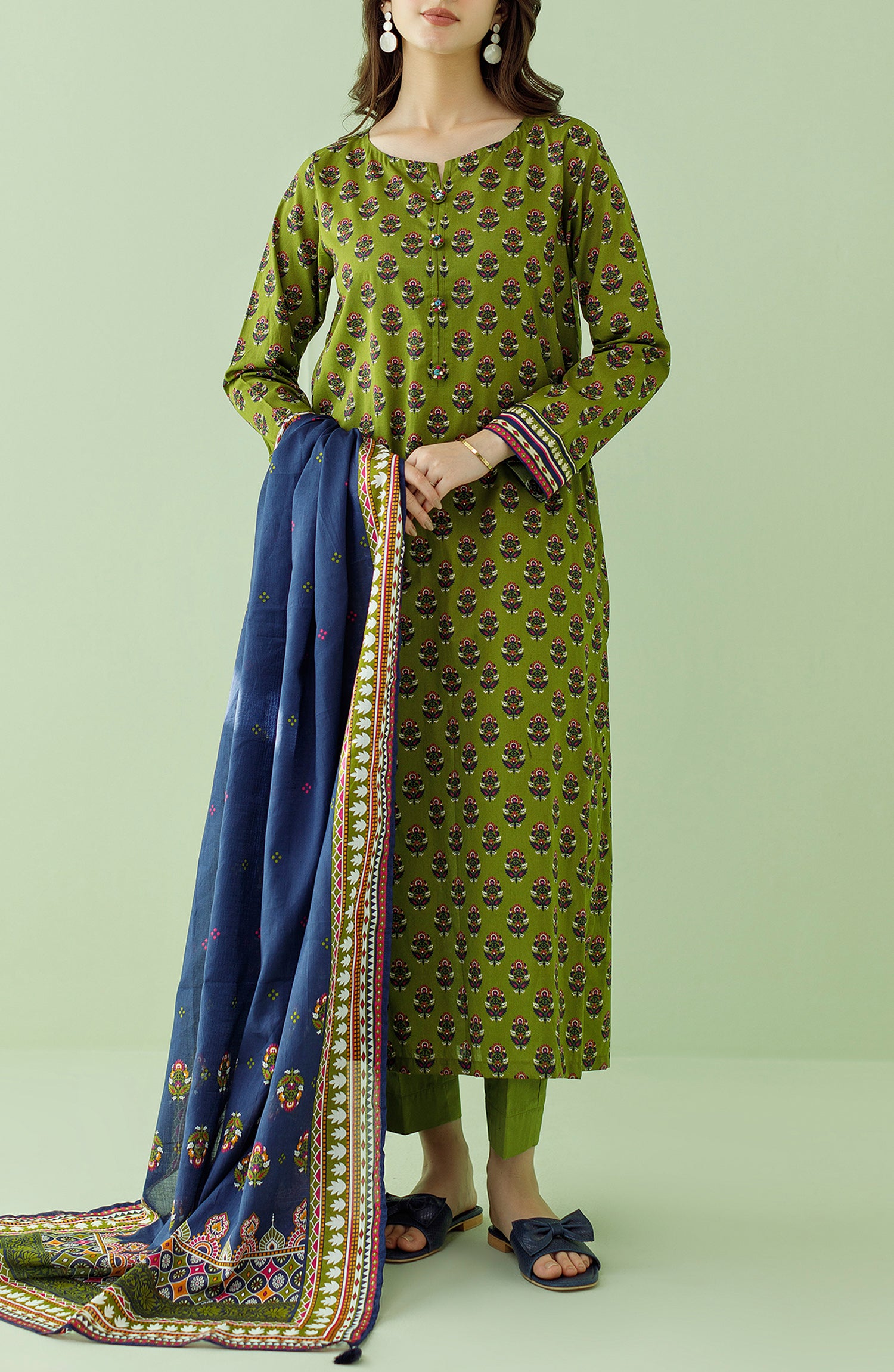 OTL-23-344/U L.GREEN LAWN Women UNSTITCHED SHIRT DUPATTA PANTS