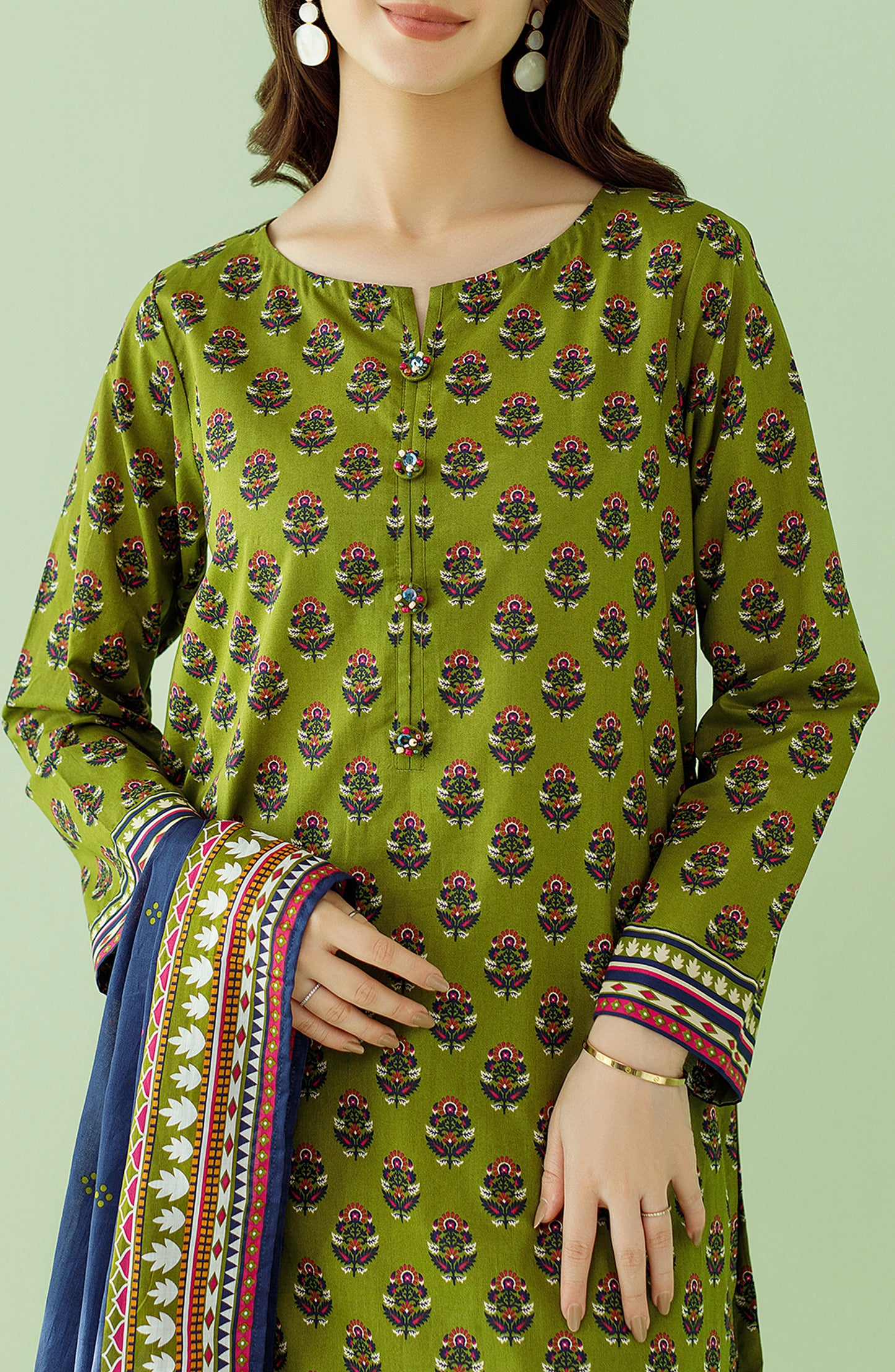 OTL-23-344/U L.GREEN LAWN Women UNSTITCHED SHIRT DUPATTA PANTS