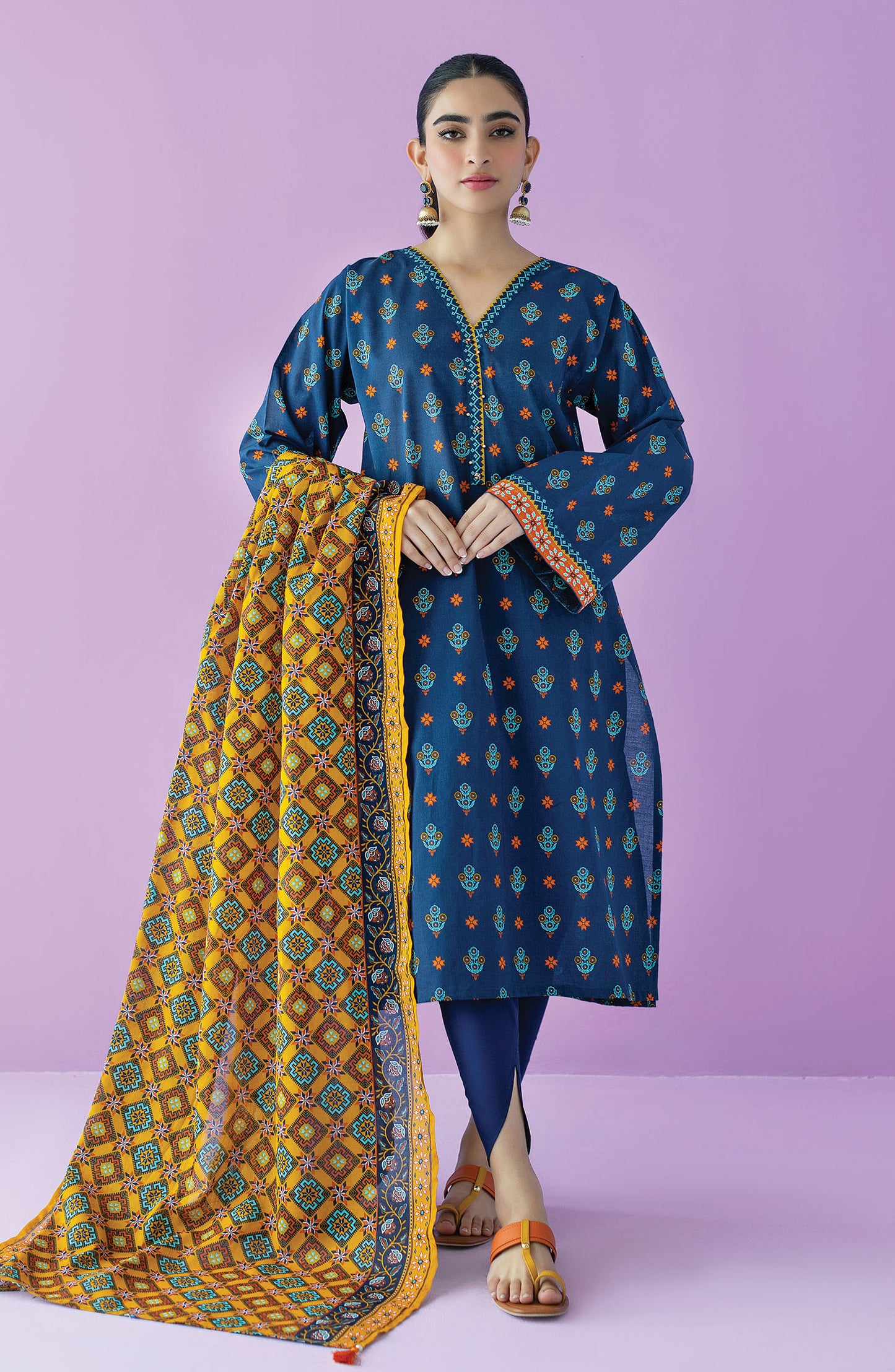 OTL-23-142/S BLUE LAWN  READY TO WEAR SHIRT DUPATTA PANTS