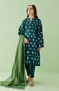 Stitched 3 Piece Printed Lawn Shirt , Cambric Pant and Lawn Dupatta (OTL-23-345/S GREEN)