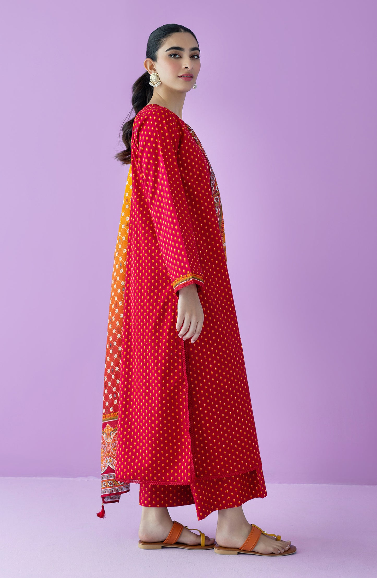 OTL-23-164/S RED LAWN  READY TO WEAR SHIRT DUPATTA PANTS