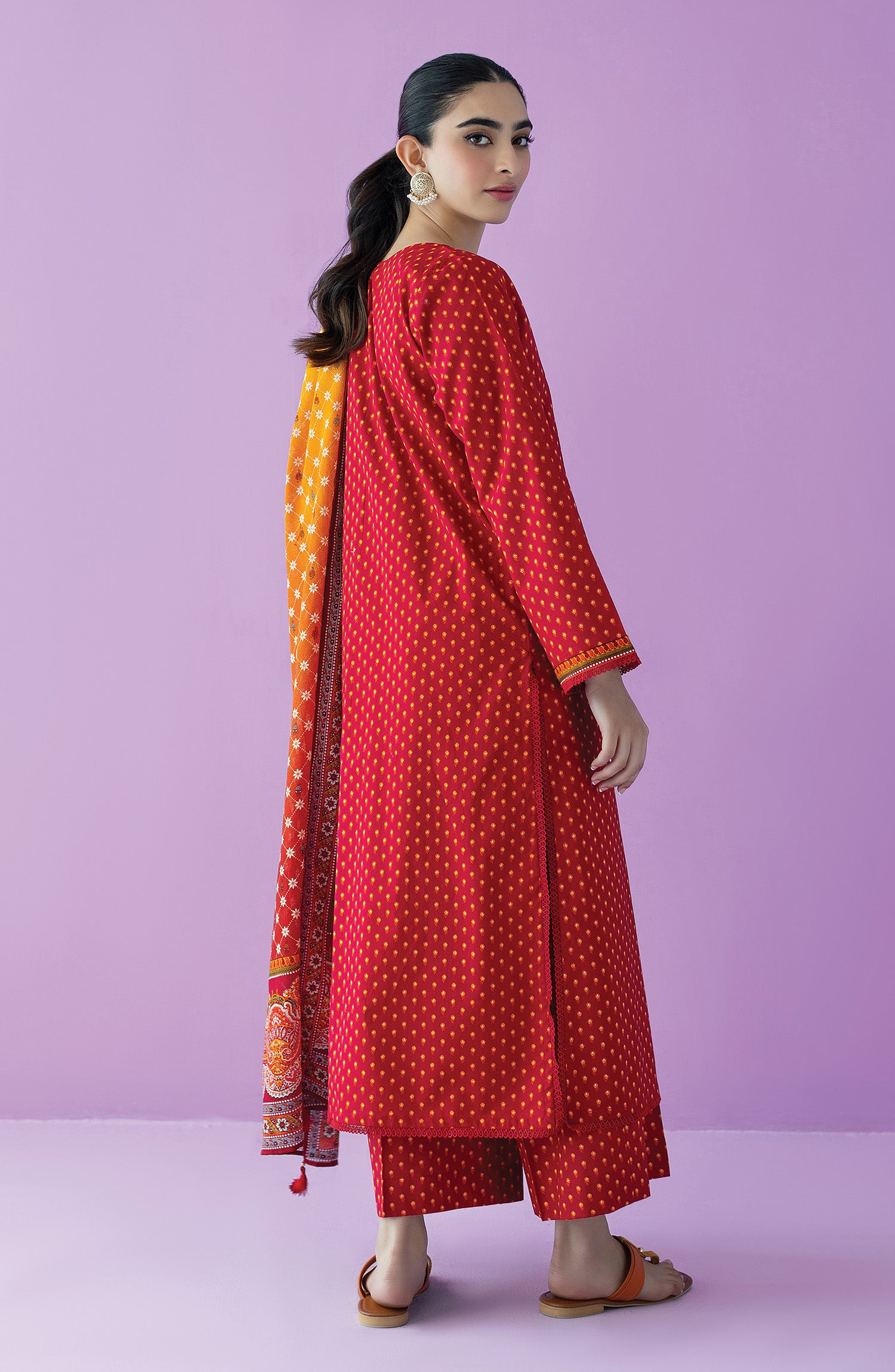 OTL-23-164/S RED LAWN  READY TO WEAR SHIRT DUPATTA PANTS