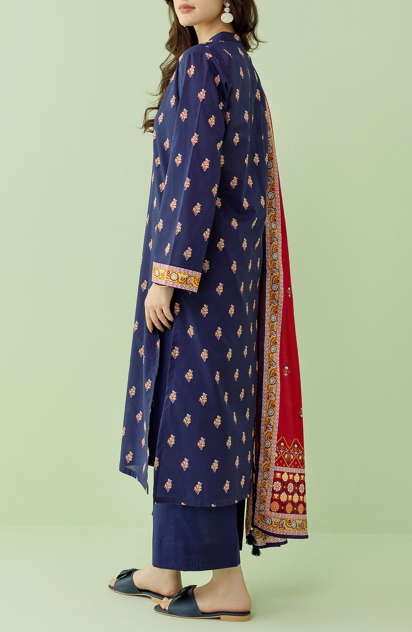 OTL-23-366/U BLUE LAWN Women UNSTITCHED SHIRT DUPATTA PANTS