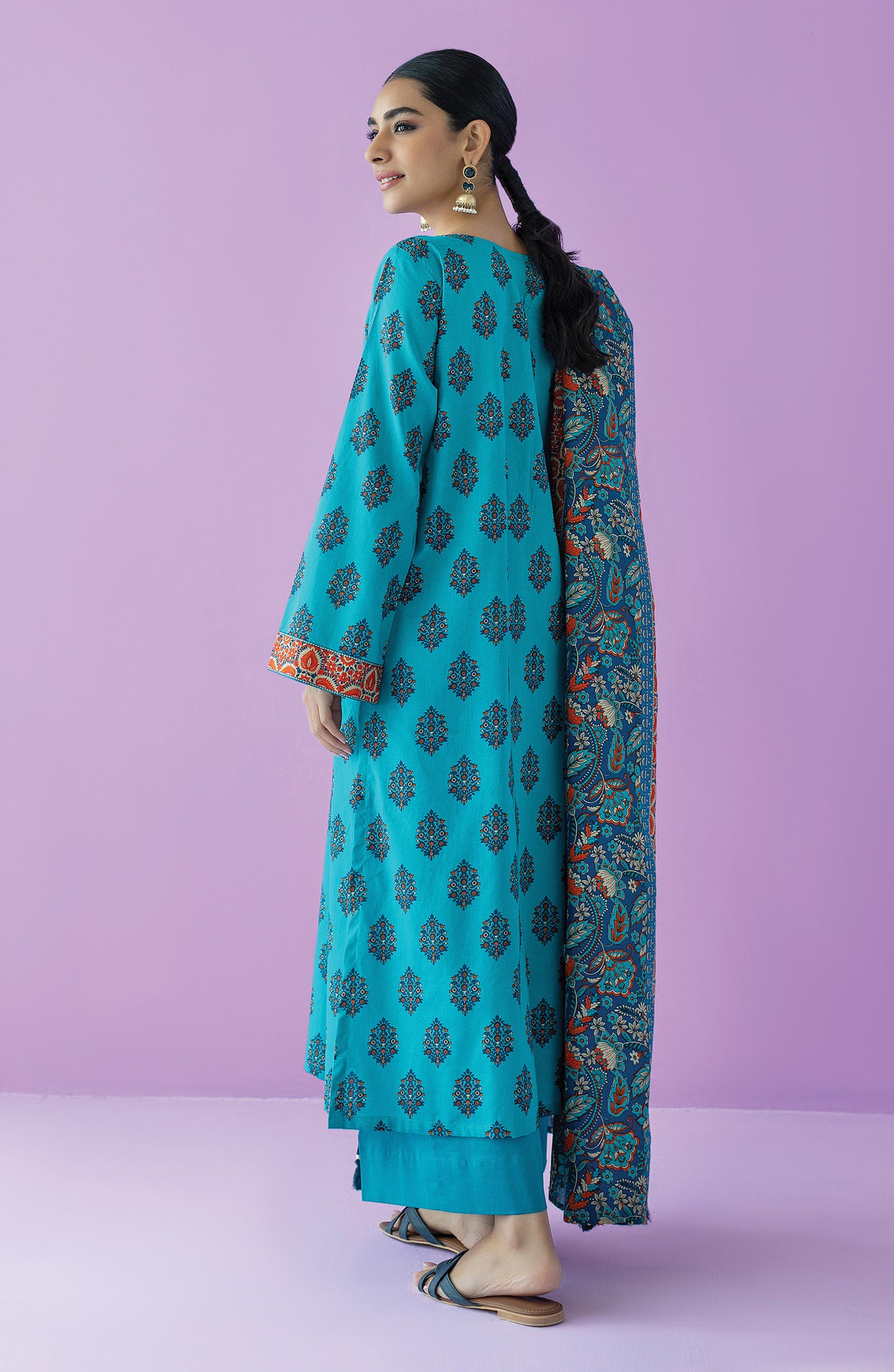 OTL-23-131/S TURQUOISE LAWN  READY TO WEAR SHIRT DUPATTA PANTS