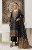 Stitched 3 Piece Embroidered Jacquard Shirt , Cambric Pant and JACQUARD Dupatta (OTLF-23-080/S BLACK)