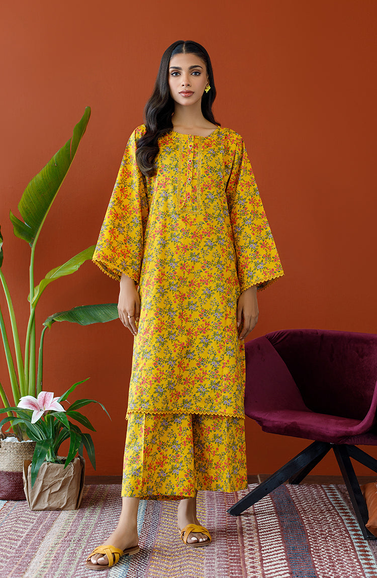 NRDS-23-141/S YELLOW LAWN Women READY TO WEAR SHIRT PANTS