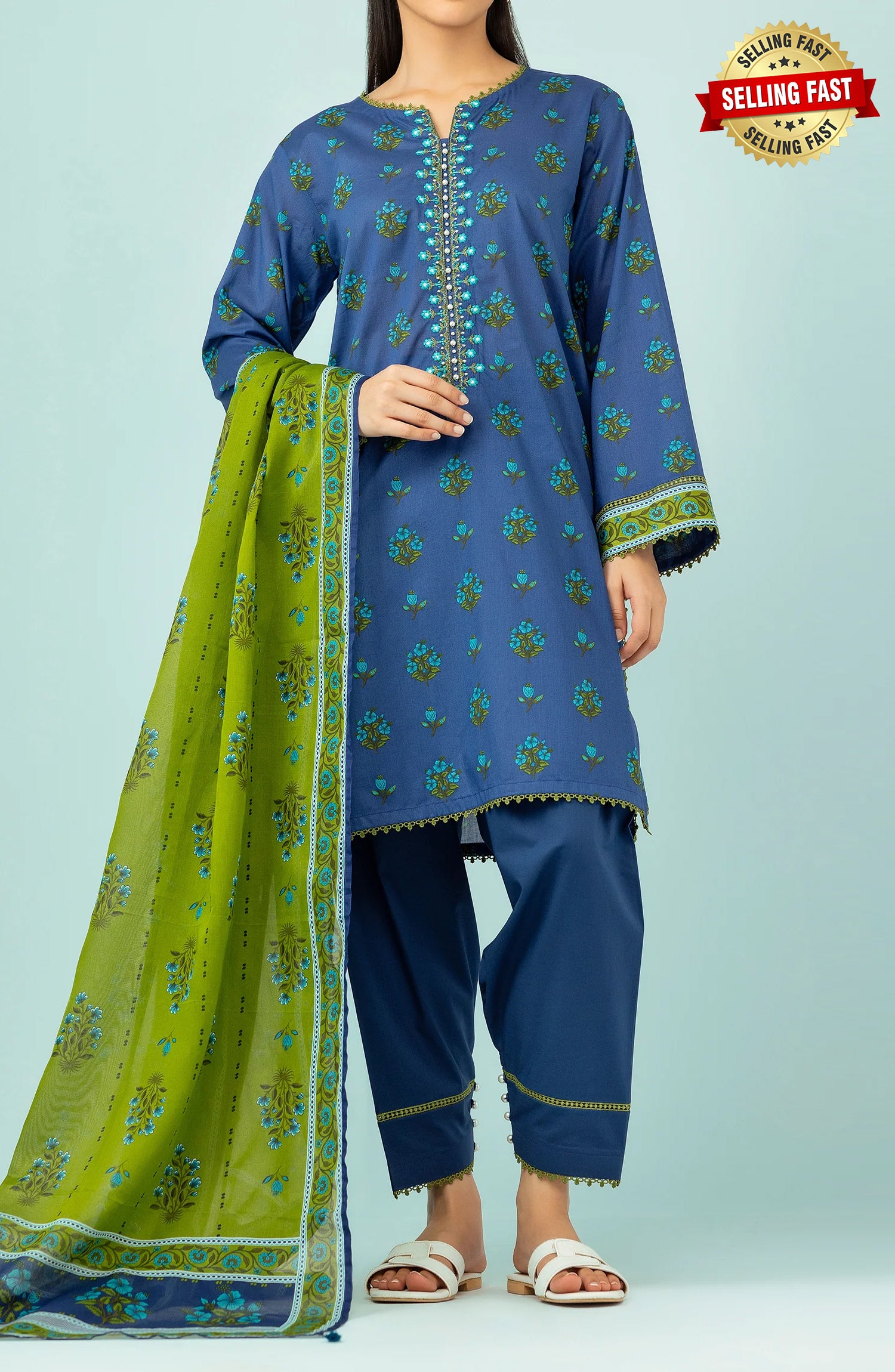 Unstitched | 3 Piece | Embroidered Lawn | OTL-24-118