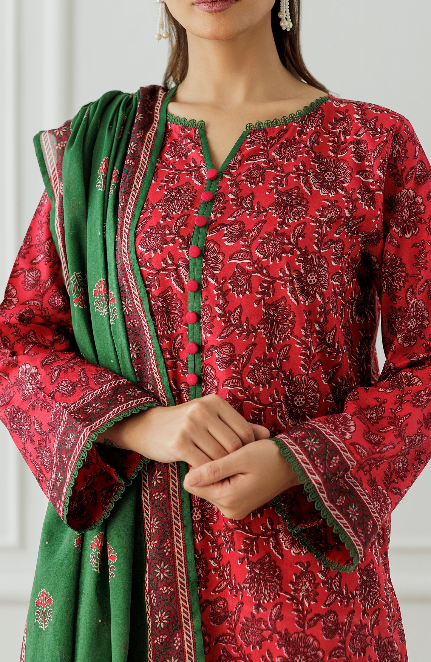 Unstitched Printed Shirt Dupatta & Pant - 3 Piece - OTL-24-212