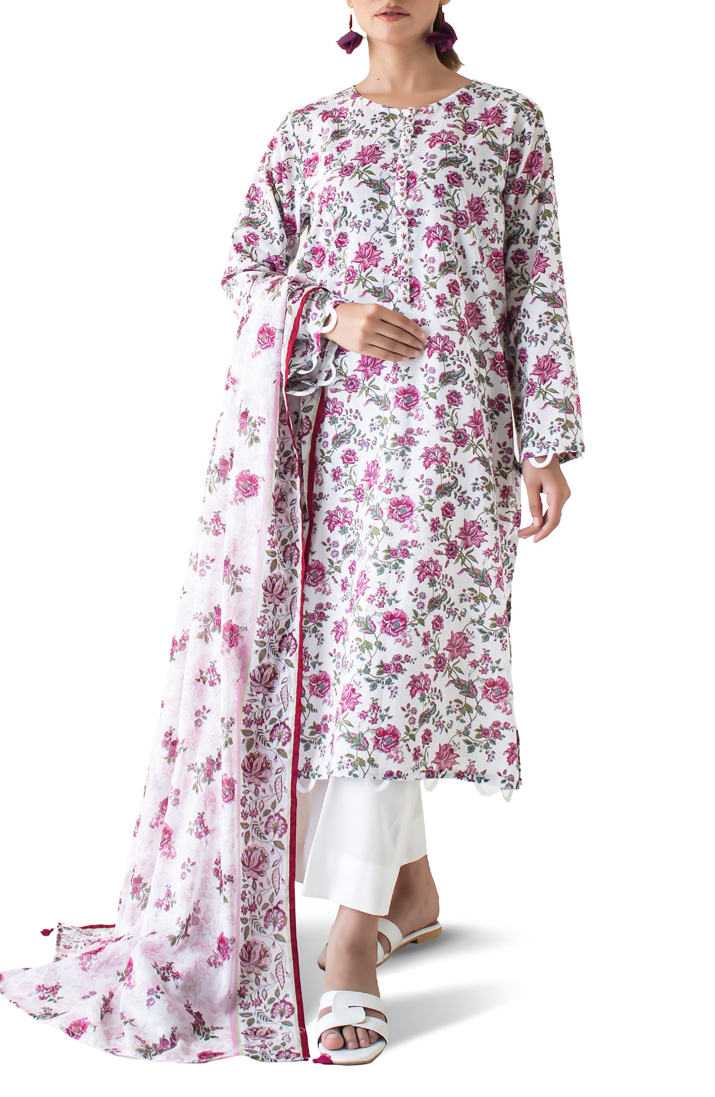 Stitched Printed Shirt Dupatta & Pant - 3 Piece - OTL-24-214