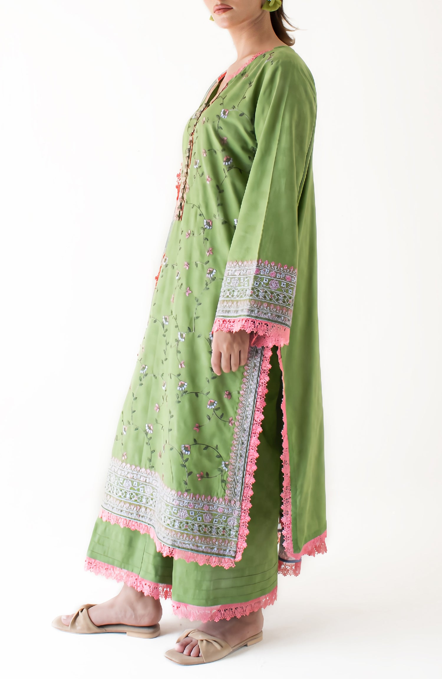 Stitched Premium Embroidered Shirt Dupatta & Pant - 3 Piece - OTL-24-255