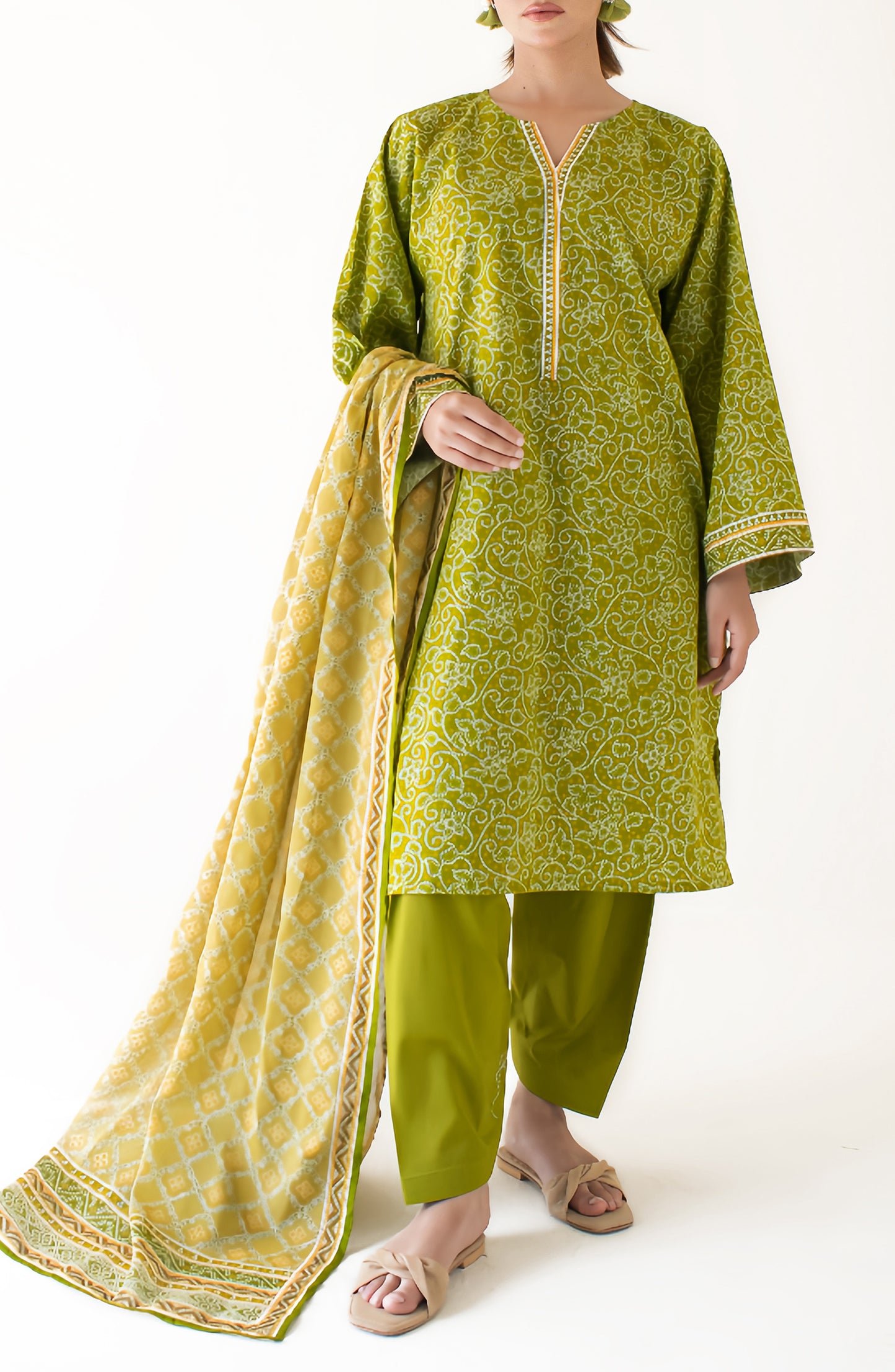 Stitched Printed Shirt Dupatta & Pant - 3 Piece - OTL-24-331