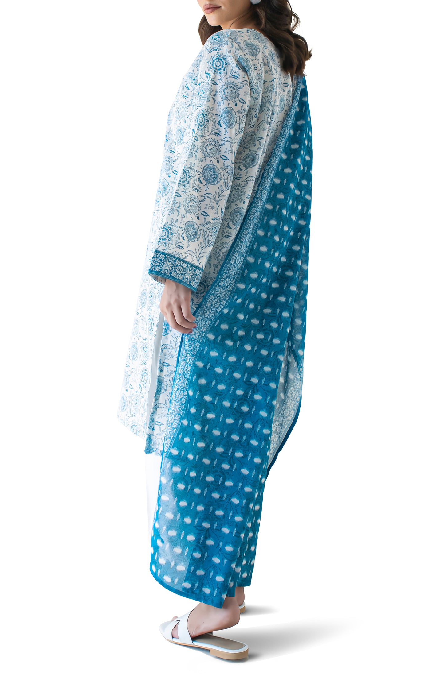 READY TO WEAR Printed Shirt Dupatta & Pant - 3 Piece - OTL-24-333