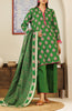 Stitched 3 Piece Printed Khaddar Shirt , Khaddar Pant and Khaddar Dupatta (OTL-24-379/S GREEN)