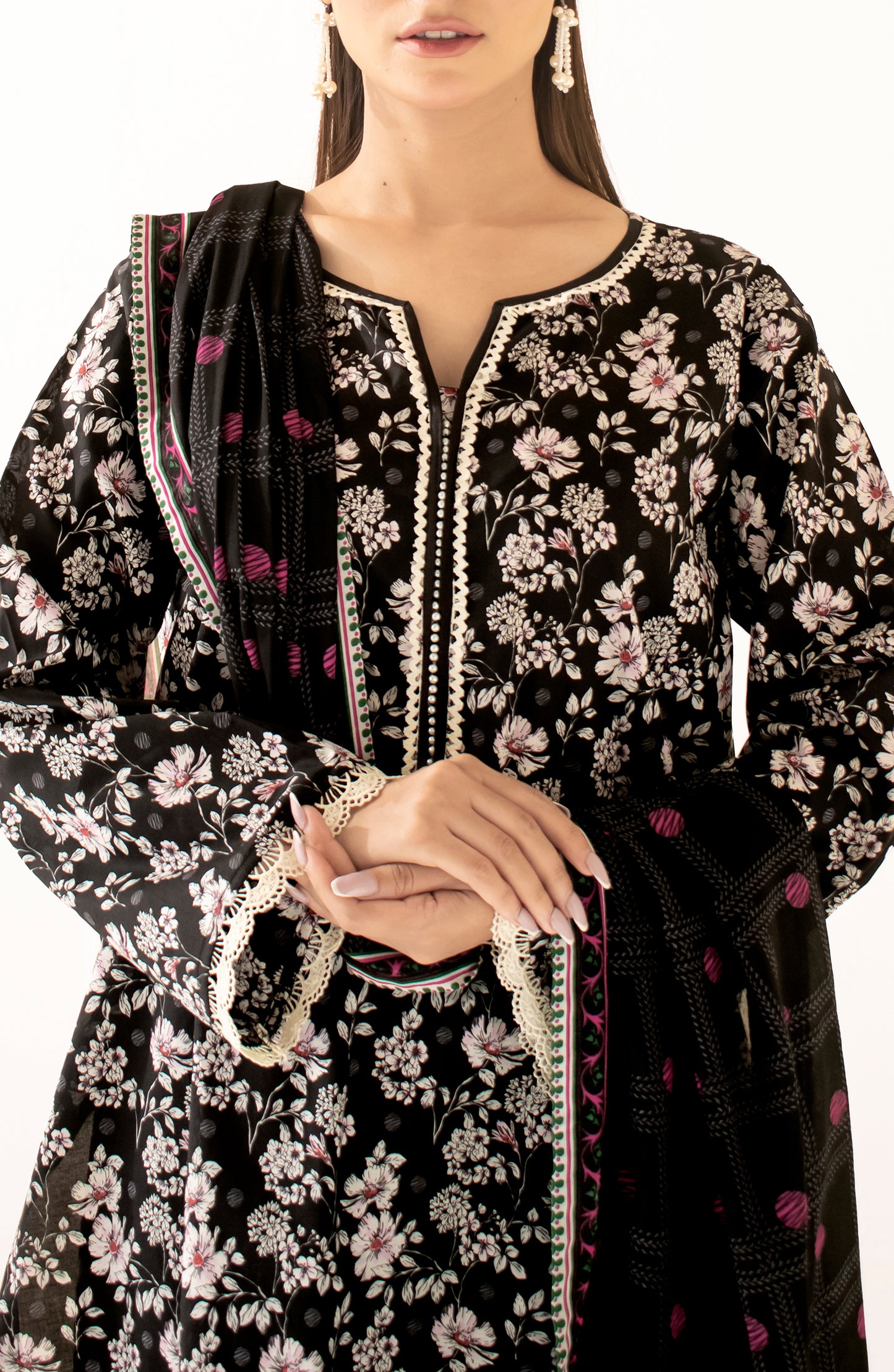 Stitched Printed Shirt Dupatta & Pant - 3 Piece - OTL-24-391