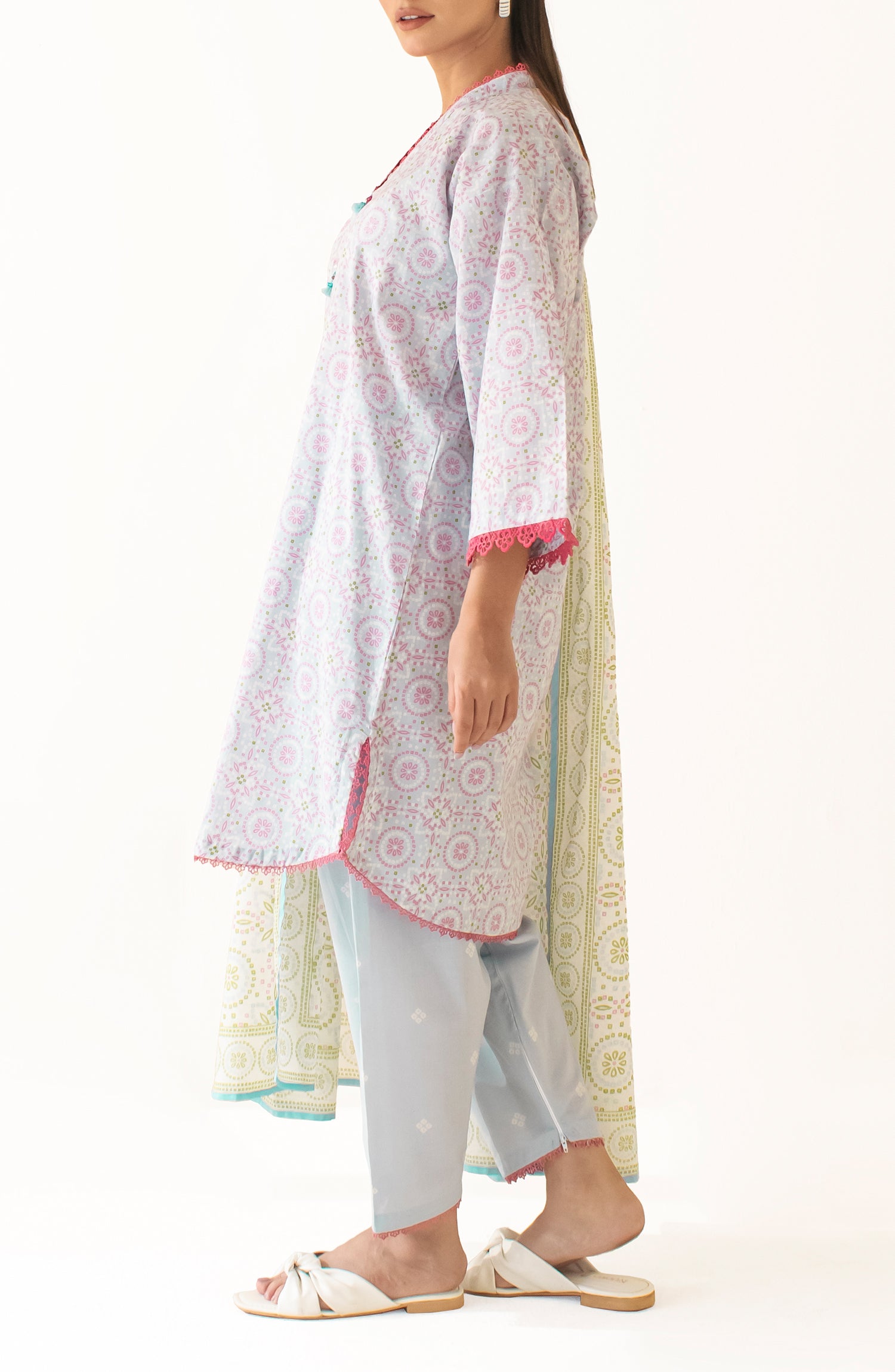 READY TO WEAR Printed Shirt Dupatta & Pant - 3 Piece - OTL-24-393