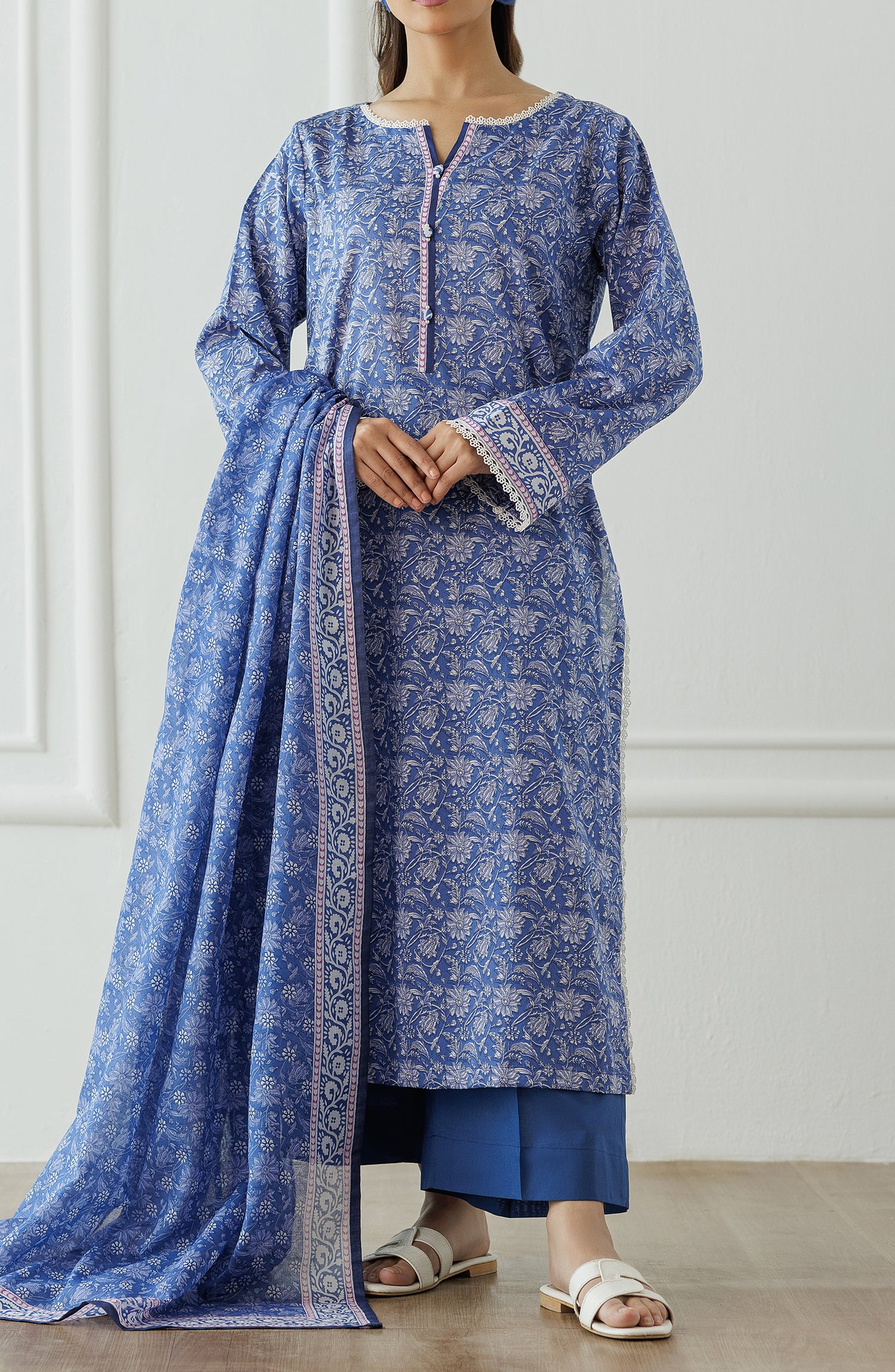 Unstitched Printed Shirt Dupatta & Pant - 3 Piece - OTL-25-006