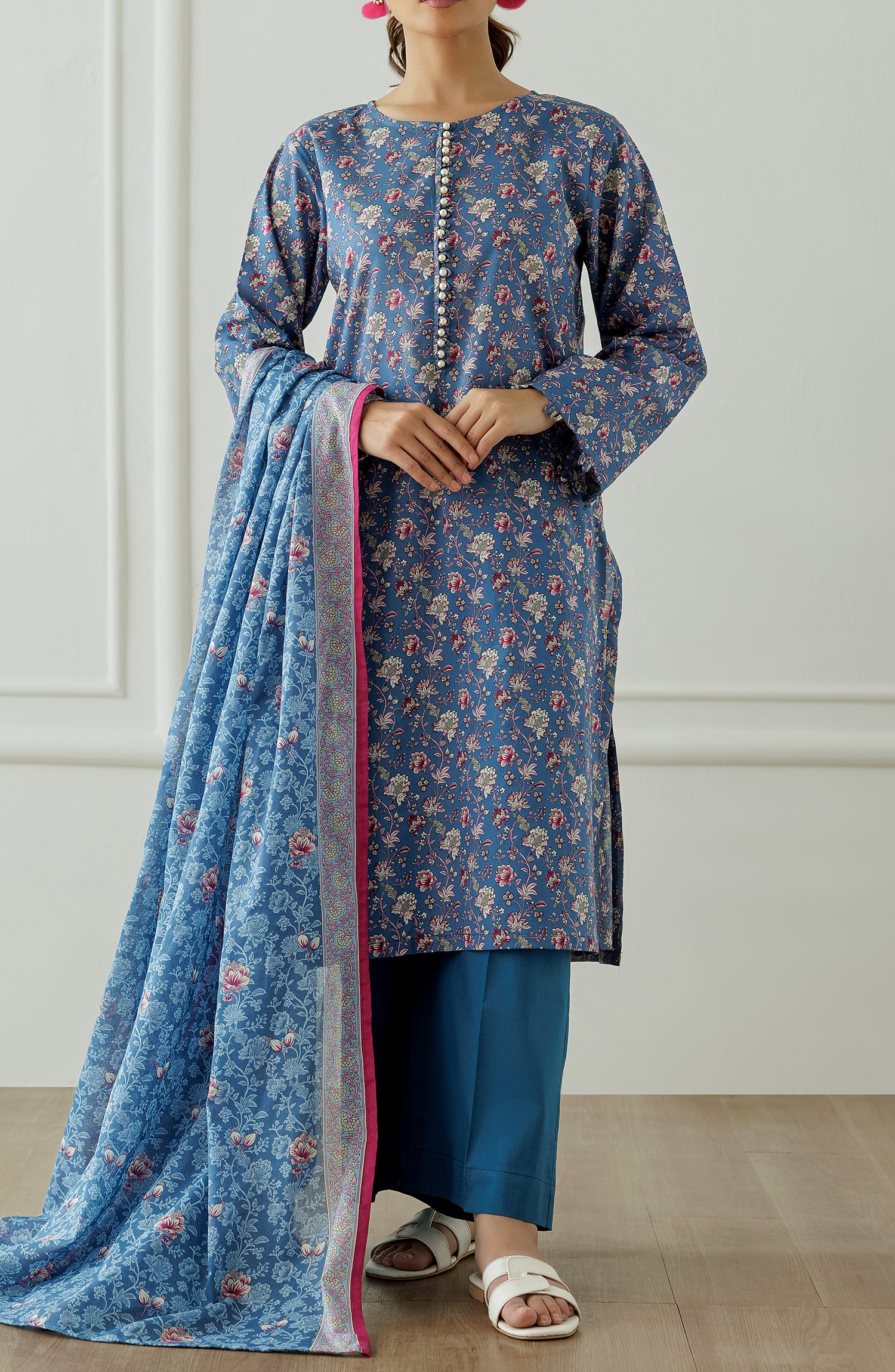 Unstitched Printed Shirt Dupatta & Pant - 3 Piece - OTL-25-012