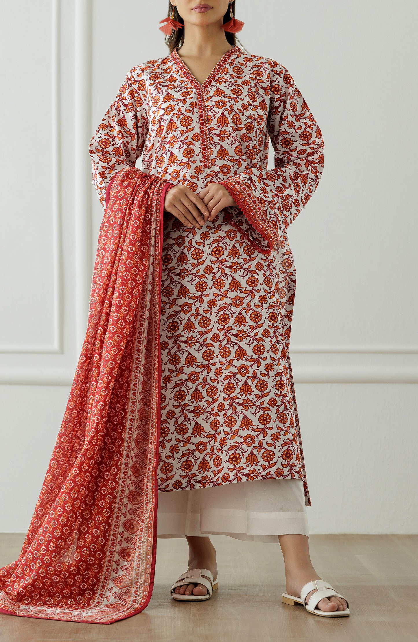 Stitched Printed Shirt Dupatta & Pant - 3 Piece - OTL-25-013