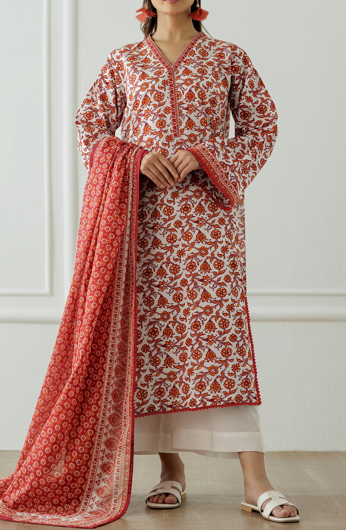 Unstitched Printed Shirt Dupatta & Pant - 3 Piece - OTL-25-013