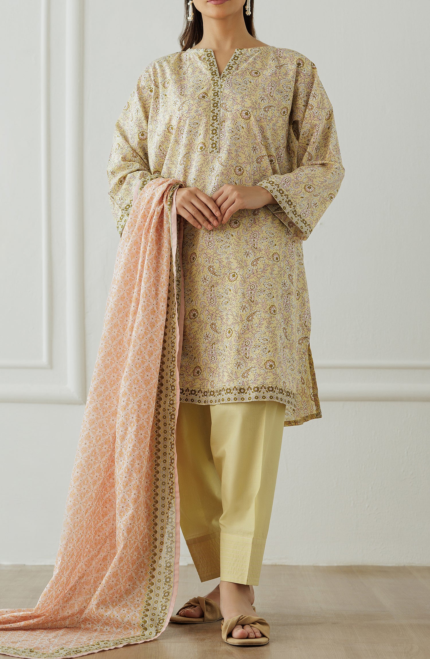 Stitched Printed Shirt Dupatta & Pant - 3 Piece - OTL-25-015