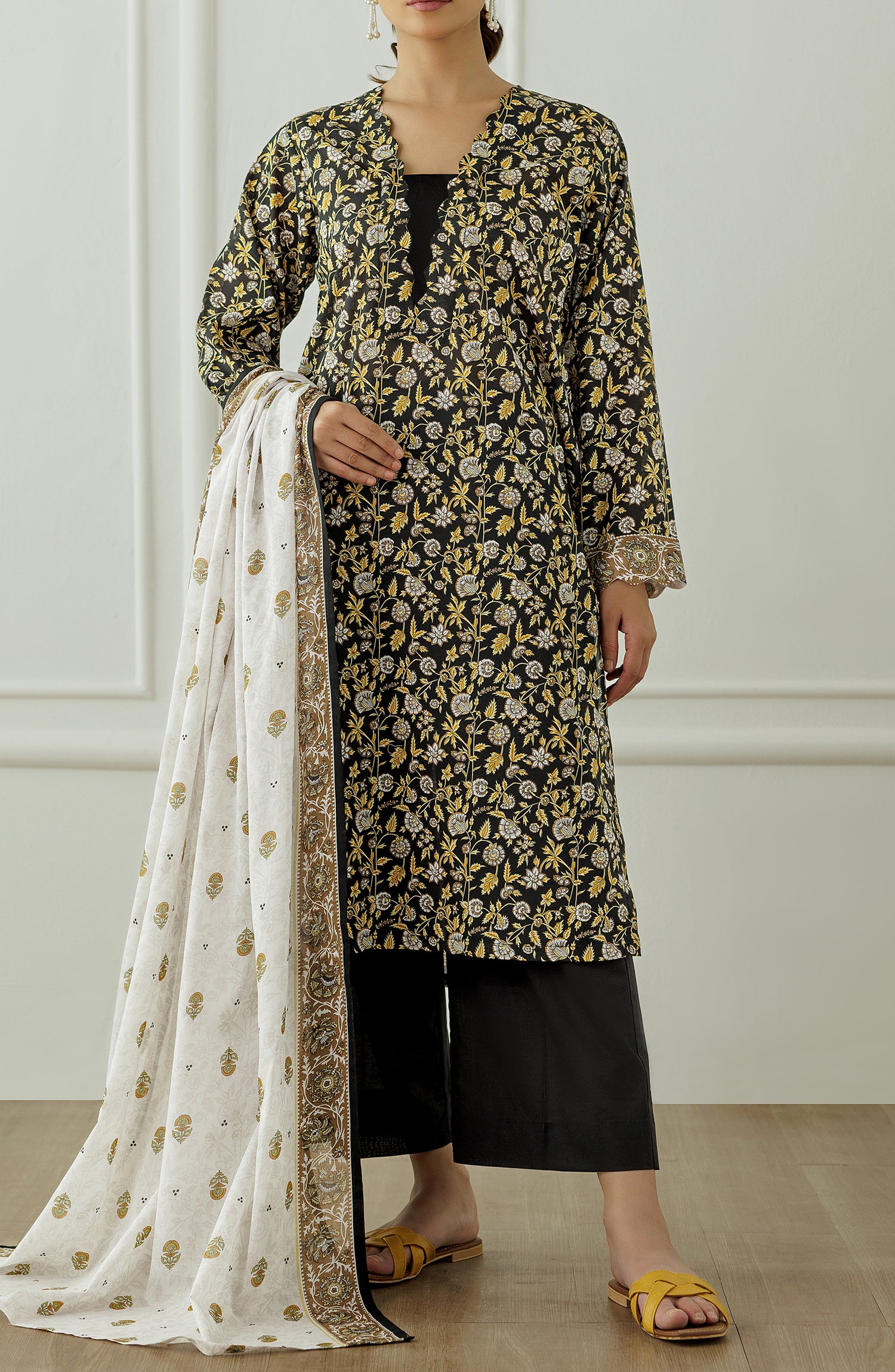 Stitched Printed Shirt Dupatta & Pant - 3 Piece - OTL-25-017