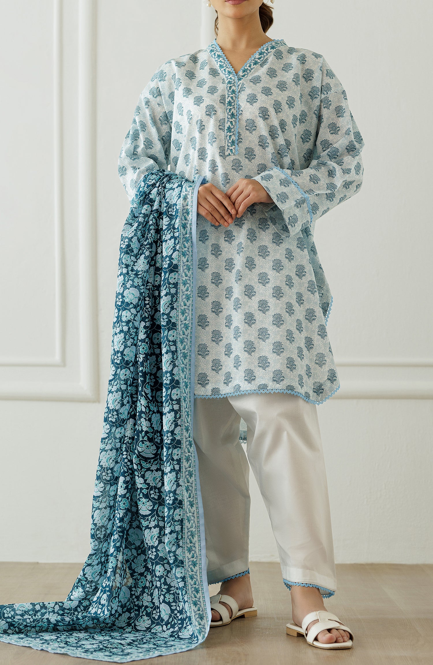 Unstitched Printed Shirt Dupatta & Pant - 3 Piece - OTL-25-294