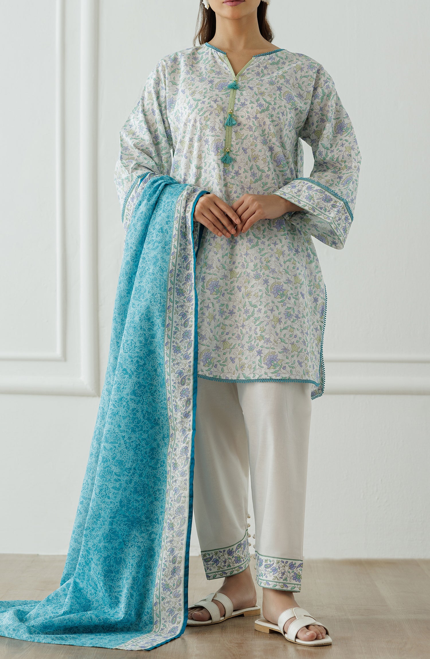 Stitched Printed Shirt Dupatta & Pant - 3 Piece - OTL-25-299