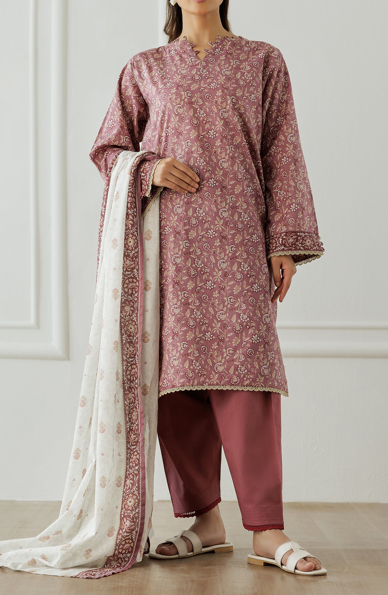 Stitched Printed Shirt Dupatta & Pant - 3 Piece - OTL-25-300