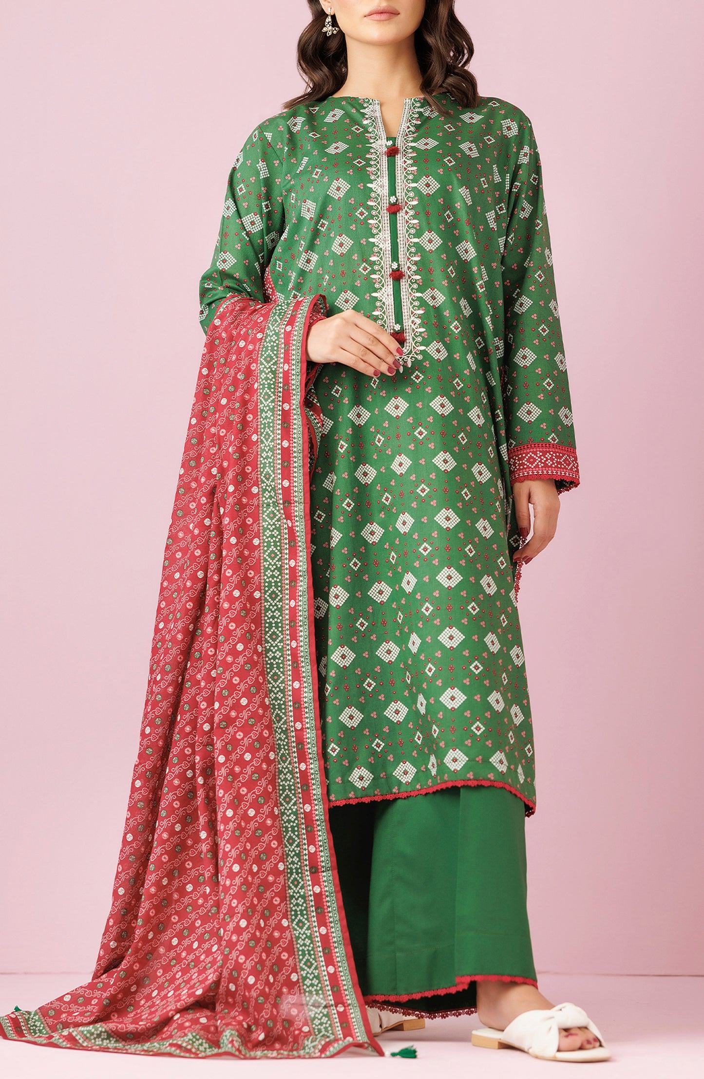 Stitched | 3 Piece | Premium Embroidered Lawn | OTL-24-057