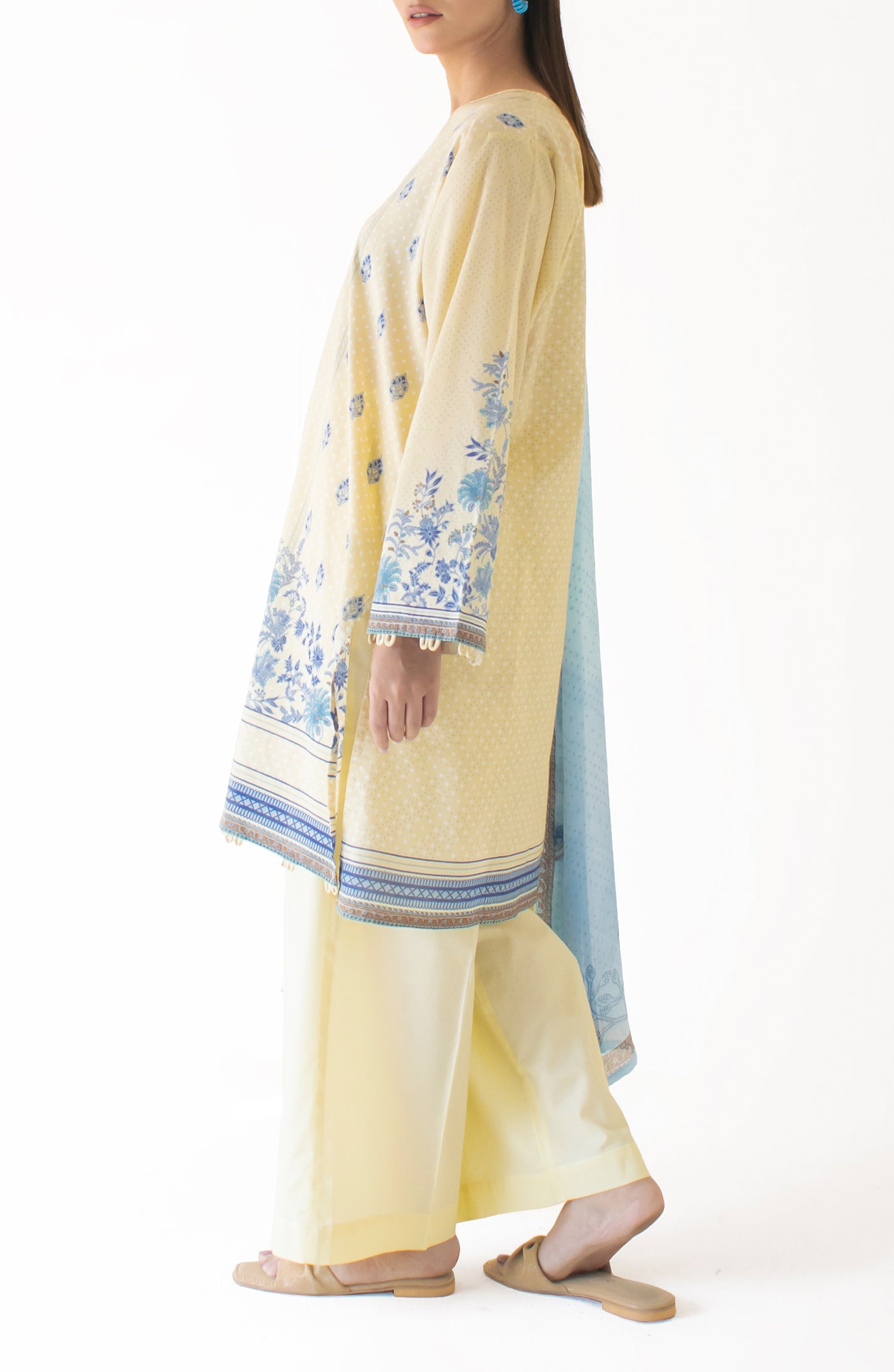 Unstitched Shirt & Dupatta with Printed Trouser - OTL-24-412