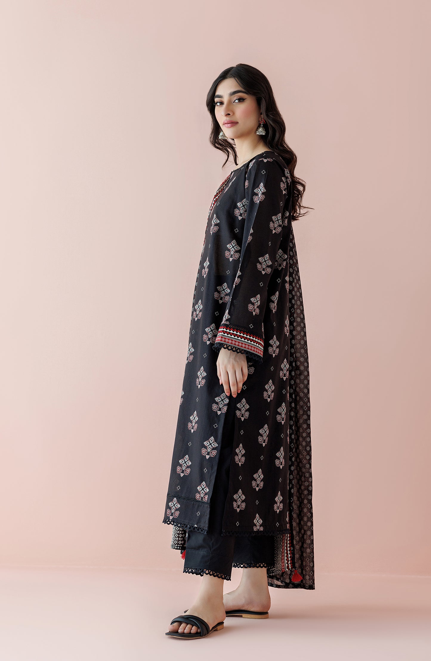 OTL-24-073/S BLACK LAWN Women READY TO WEAR SHIRT DUPATTA PANTS