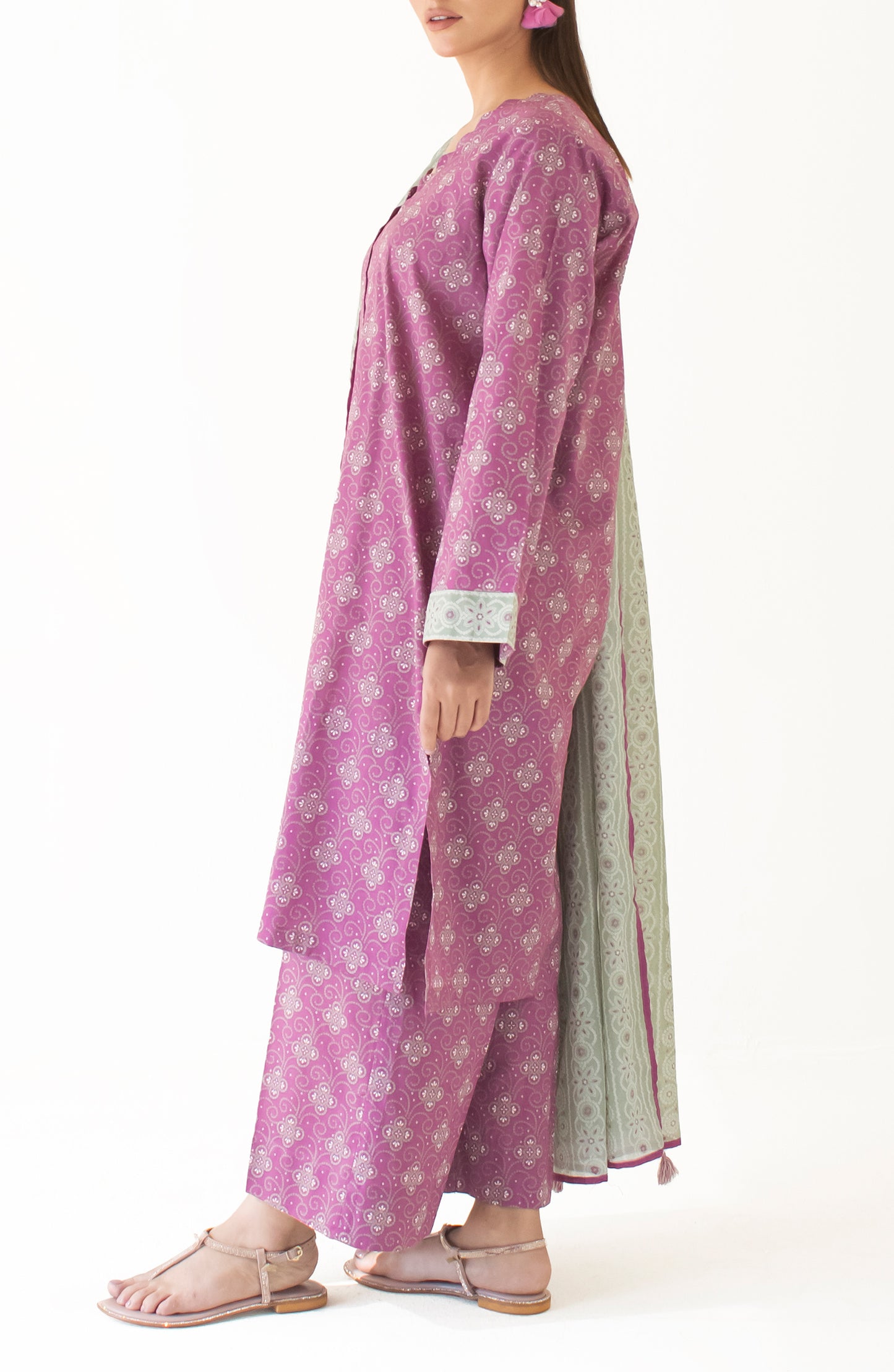 Unstitched Shirt & Dupatta with Printed Trouser - OTL-24-334