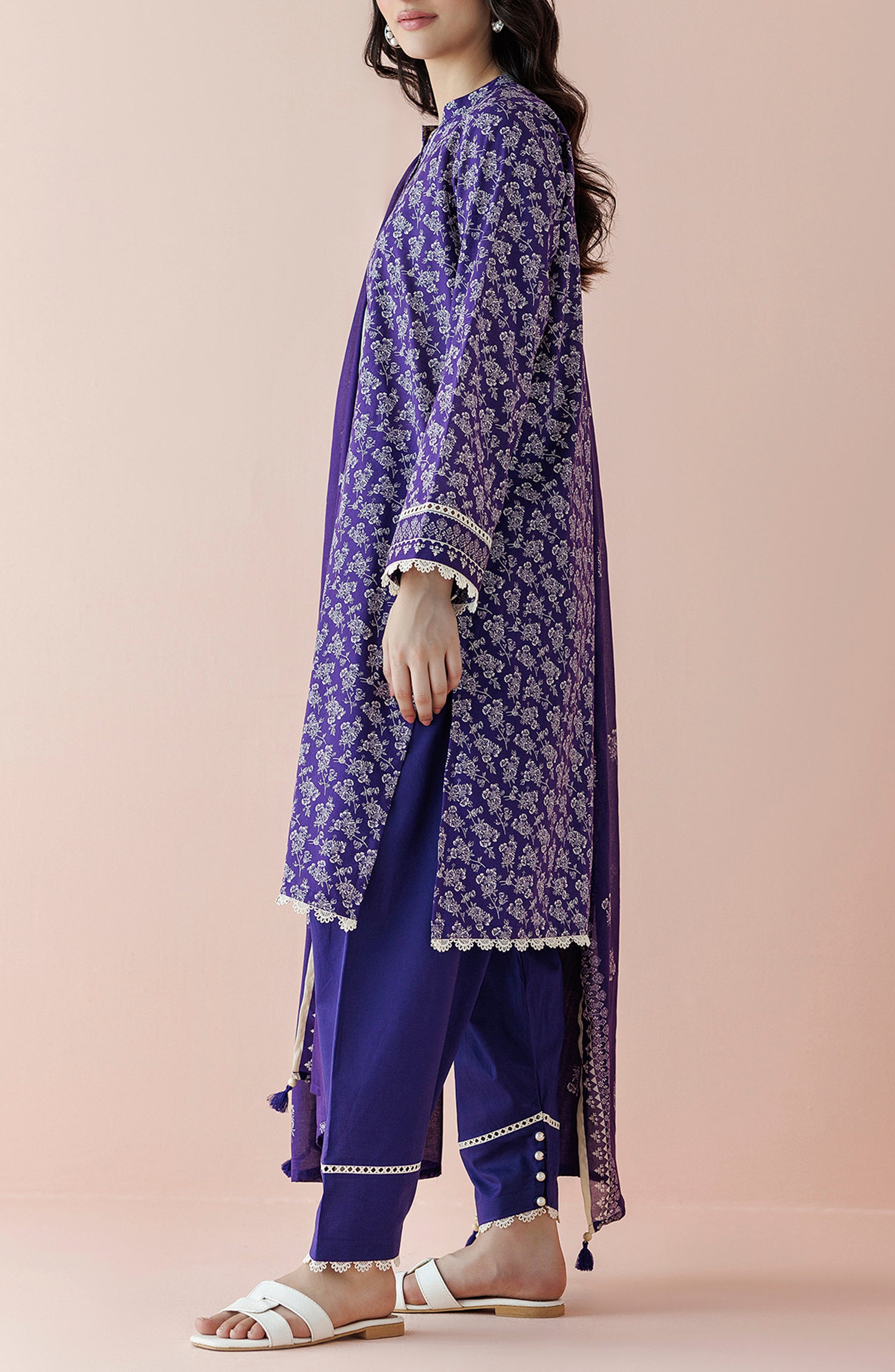 OTL-24-134/U PURPLE LAWN Women UNSTITCHED SHIRT DUPATTA PANTS