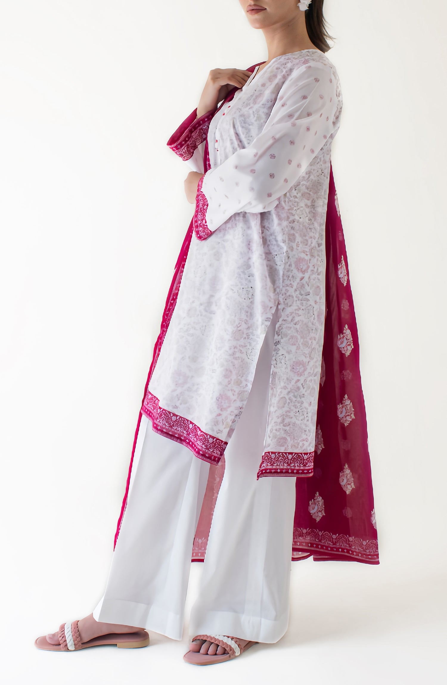 Unstitched Shirt & Dupatta with Printed Trouser - OTL-24-414