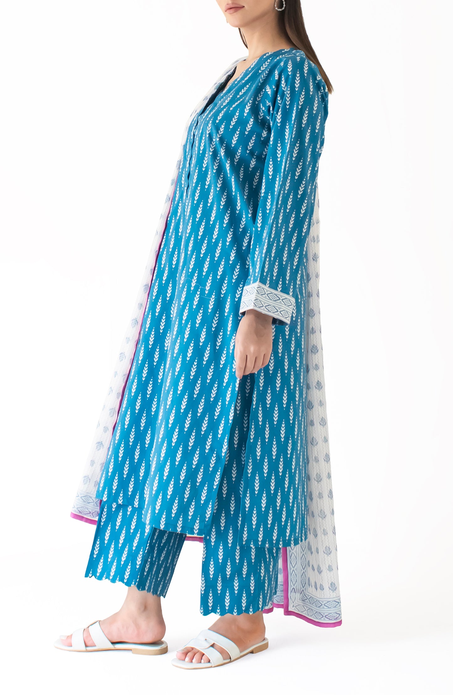 Unstitched Shirt & Dupatta with Printed Trouser - OTL-24-329