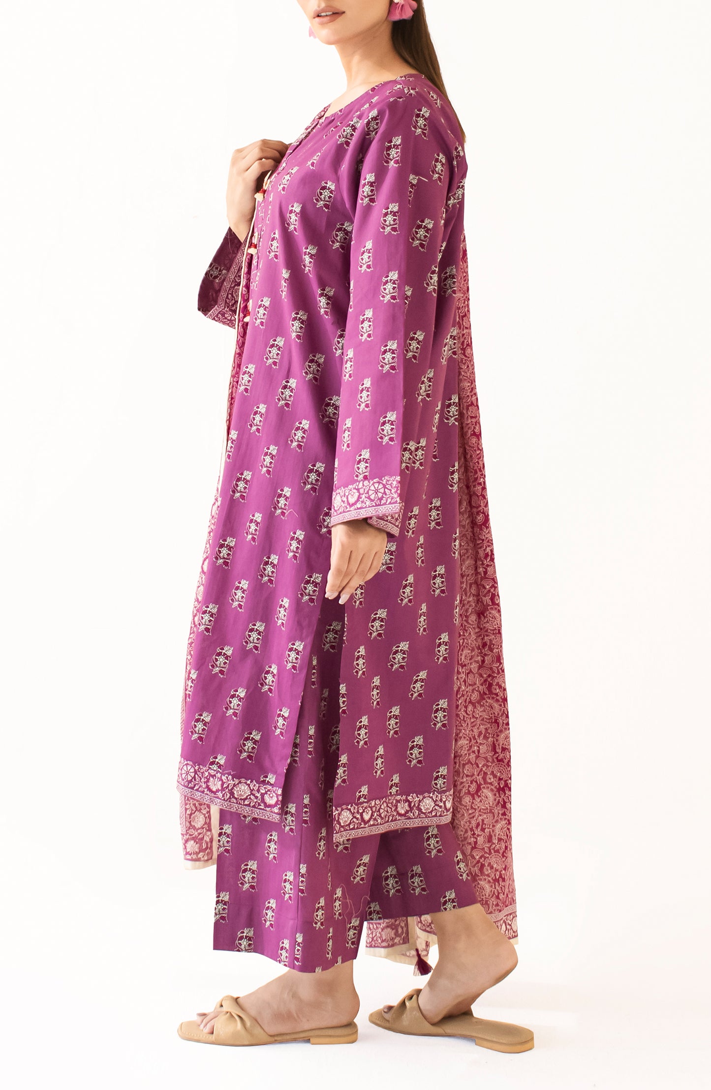 Unstitched Shirt & Dupatta with Printed Trouser - OTL-24-470