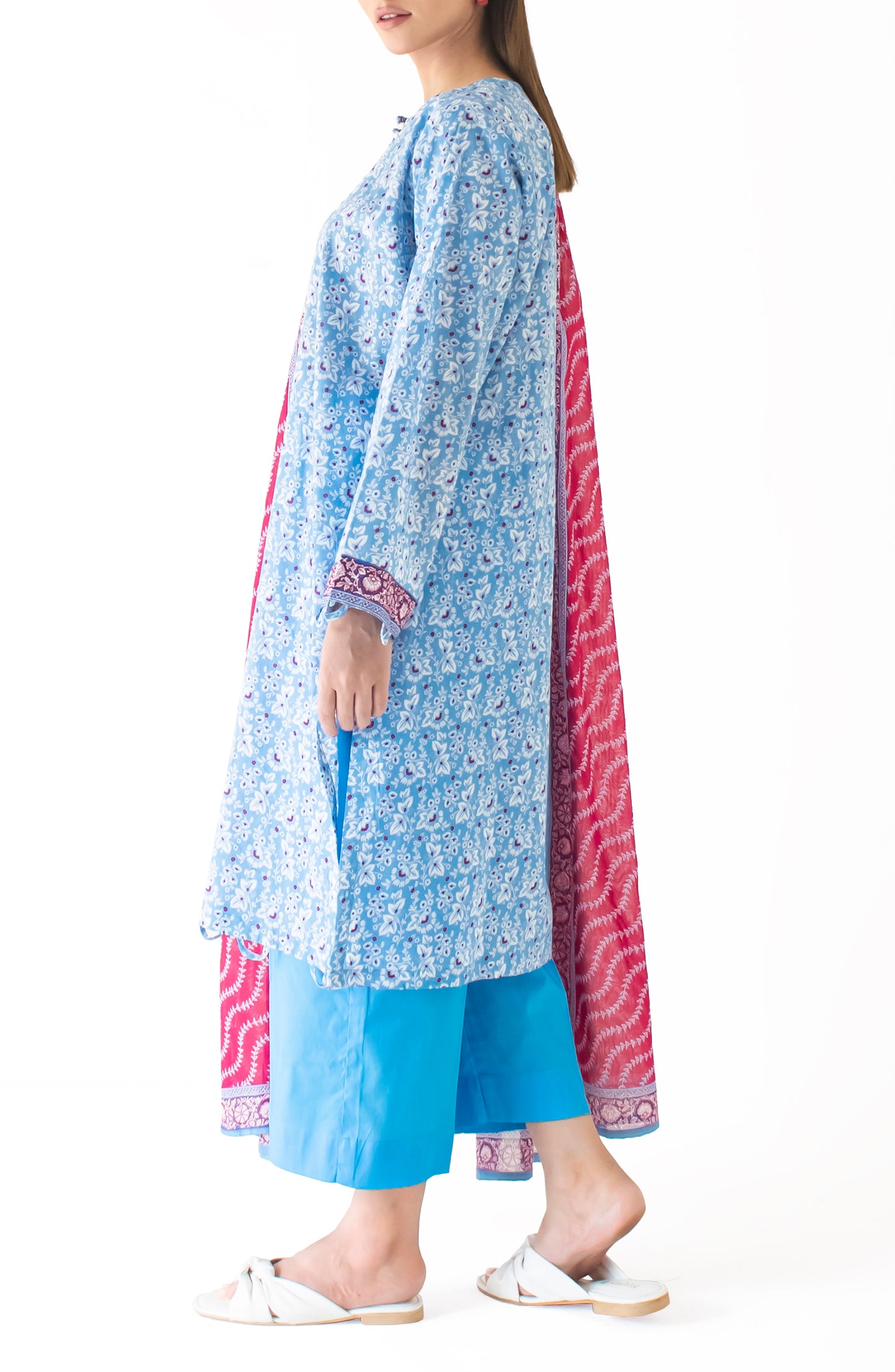 Unstitched Shirt & Dupatta with Plain Trouser - OTL-24-335