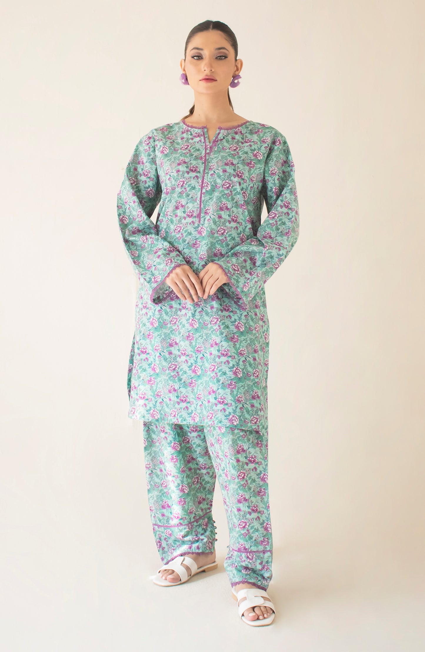 READY TO WEAR Printed Shirt & Pant - 2 Piece (COORDSET) - WRCV24S-2039