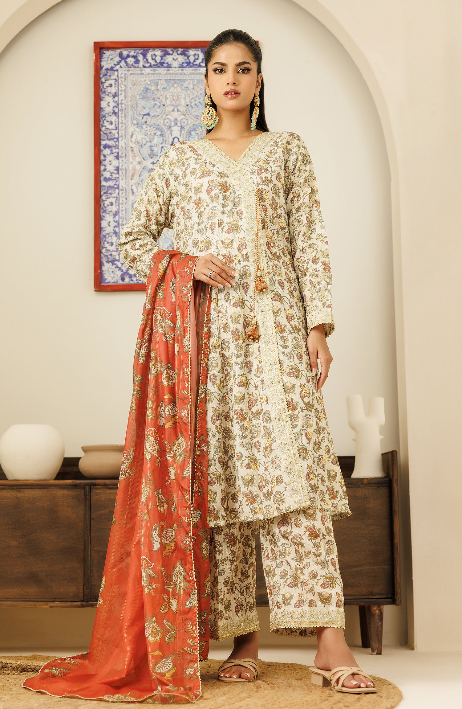 Unstitched Shirt Dupatta & Pant 3 Piece-WRFZ24S-3001