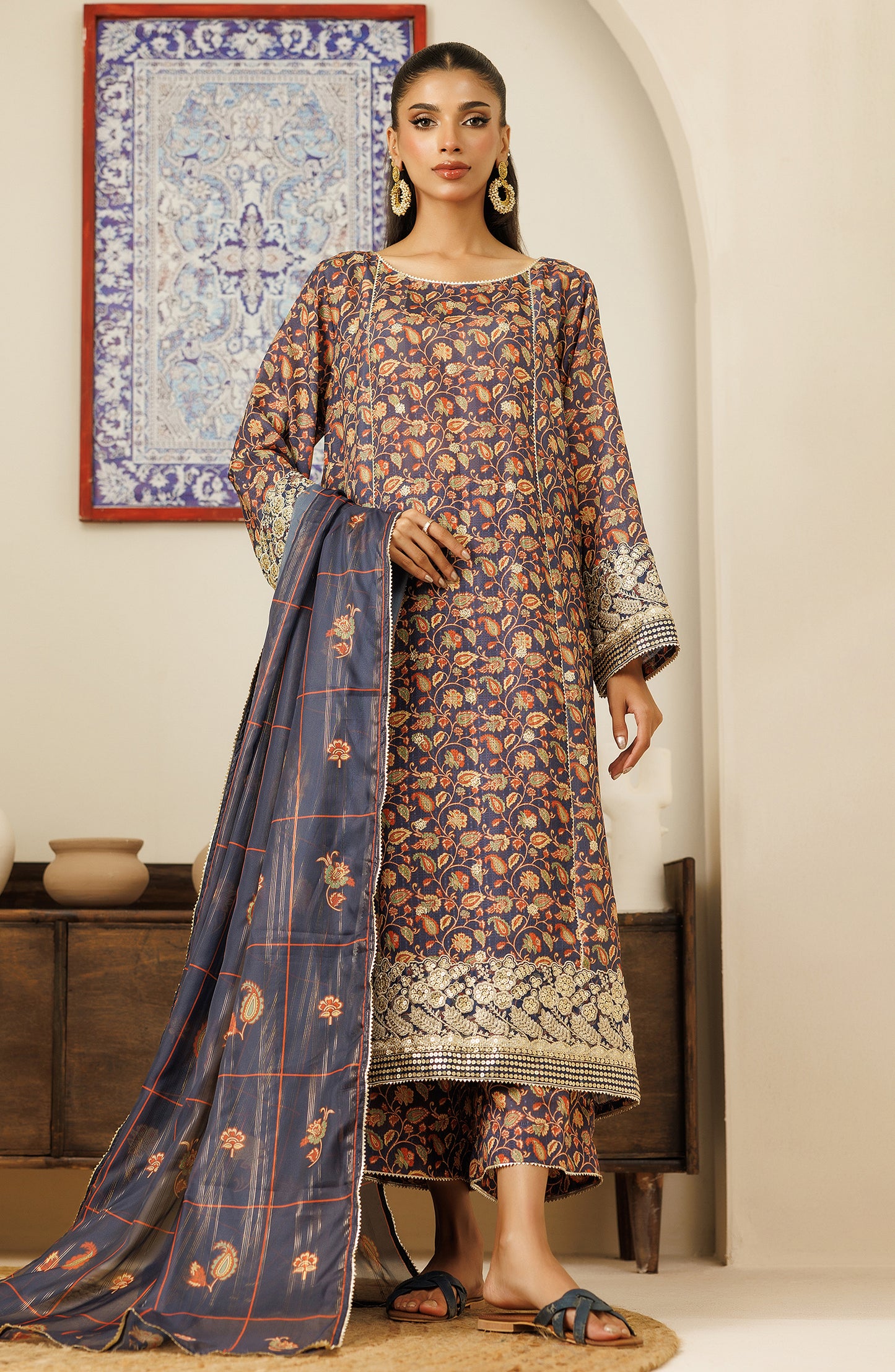 Stitched Luxury Festive Formal Shirt Dupatta & Pant - 3 Piece - WRFZ24S-3003